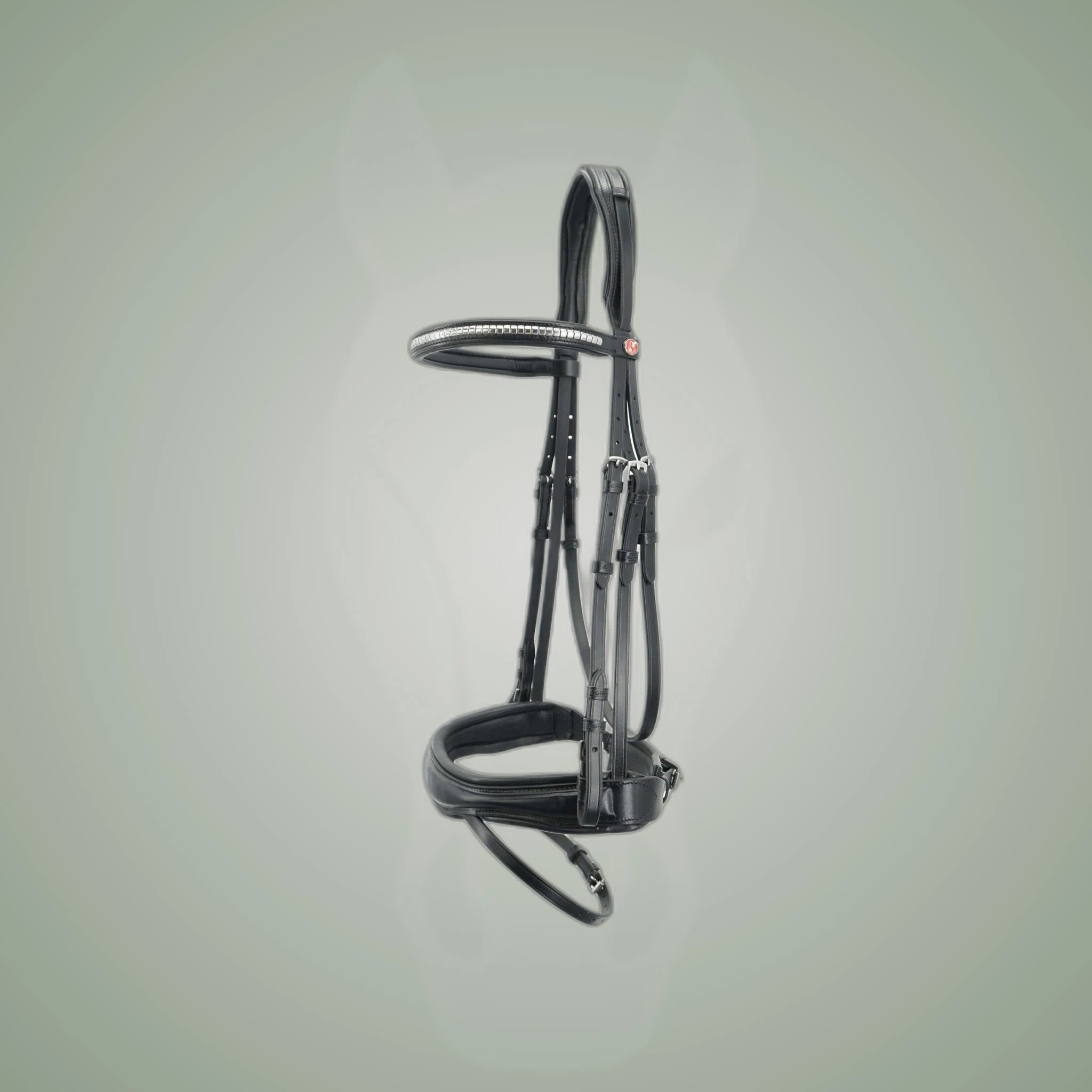 Kieffer Perseus Snaffle Bridle on One-Eyed Equine branded background