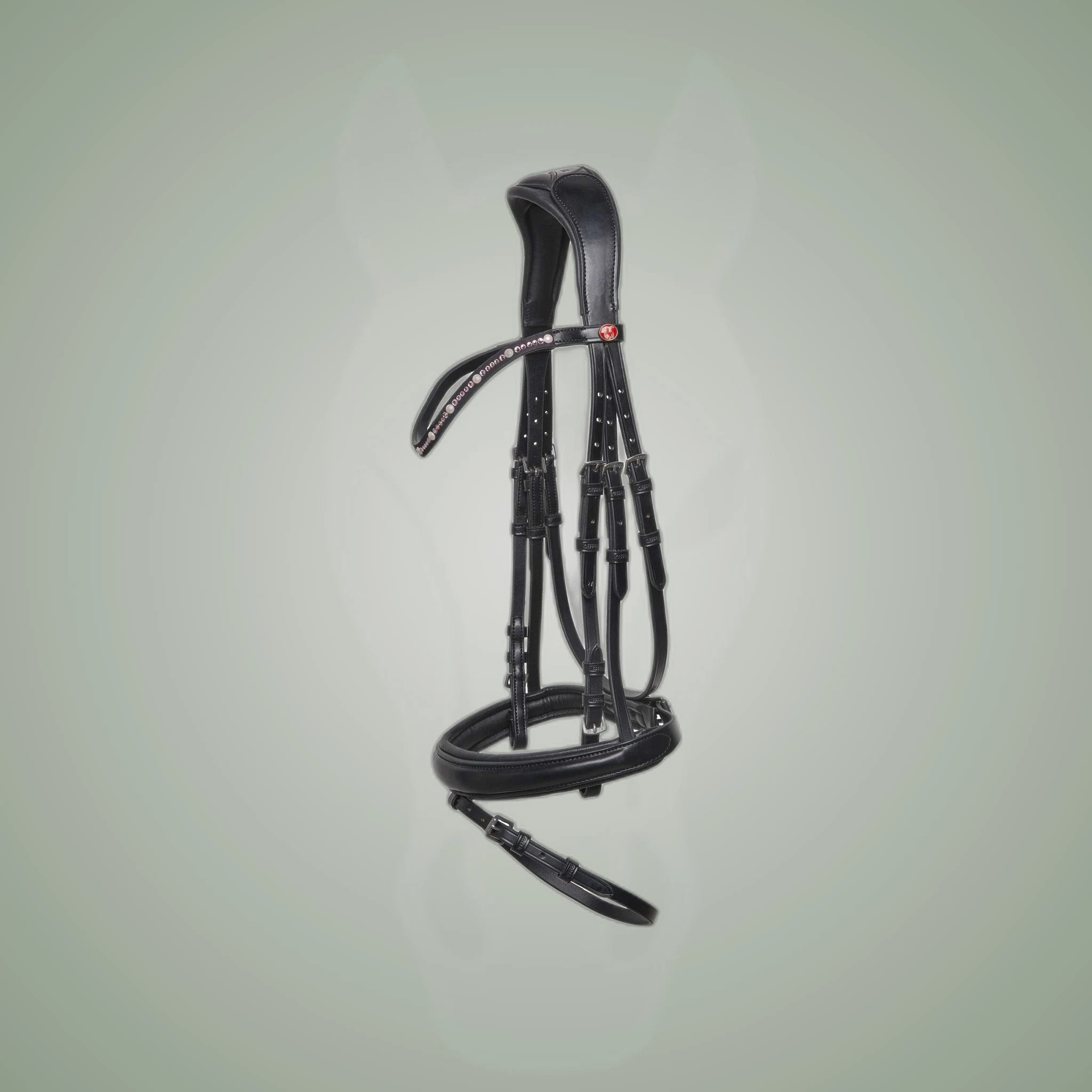 Kieffer Priya Snaffle Bridle on One-Eyed Equine branded background
