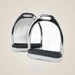 Kieffer Stainless Steel Stirrups on One-Eyed Equine branded background