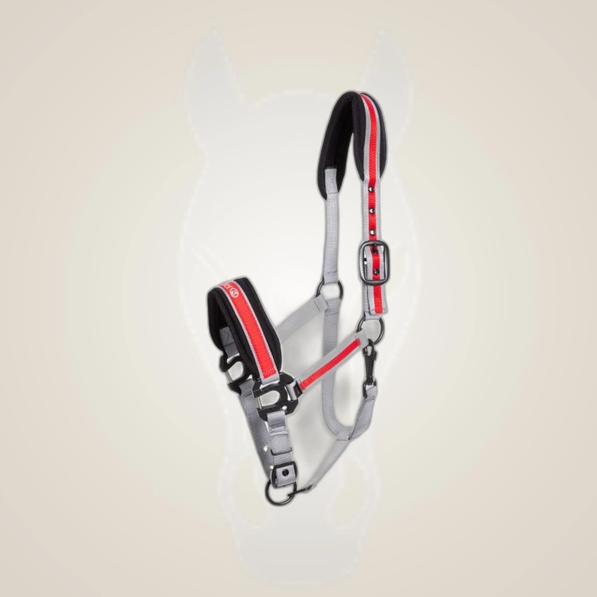 Kieffer Supreme Nylon Halter on One-Eyed Equine branded background