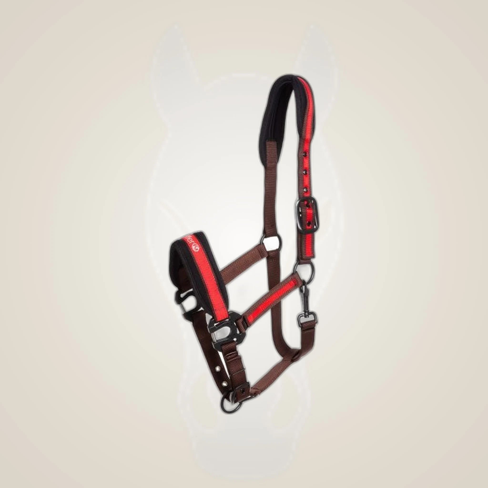 Kieffer Supreme Nylon Halter on One-Eyed Equine branded background