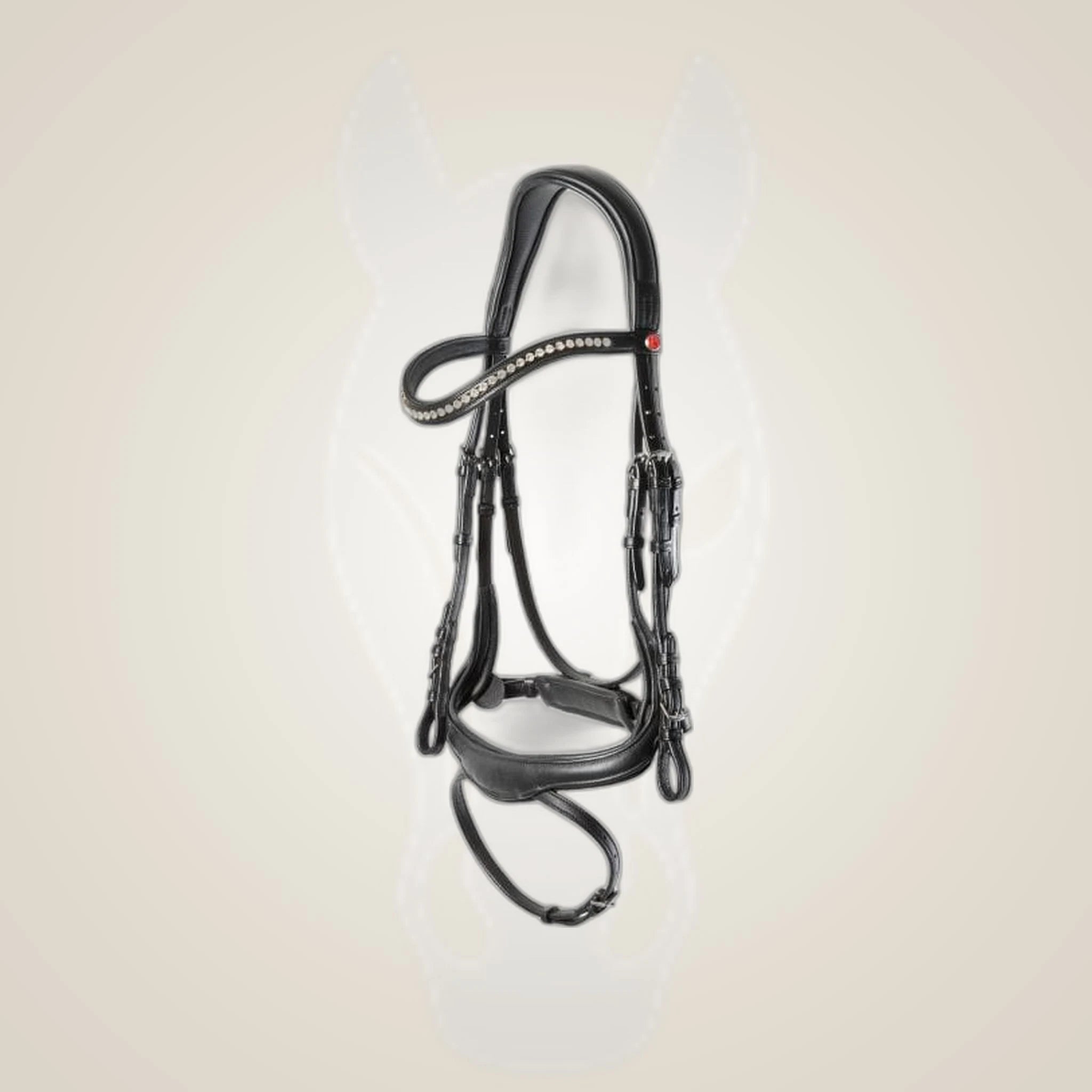 Kieffer Ultrasoft Amy Snaffle Bridle on One-Eyed Equine branded background
