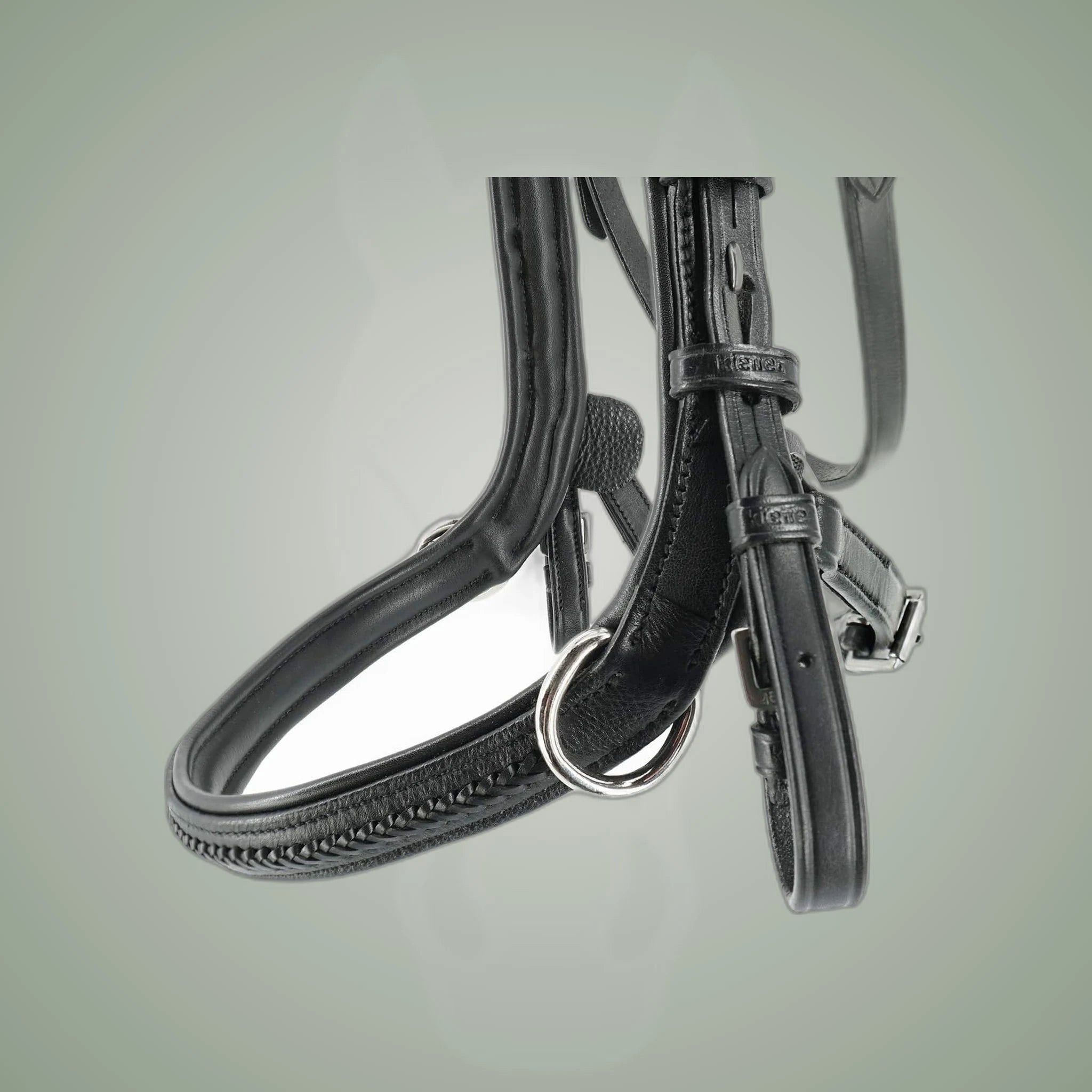 Kieffer Ultrasoft Ava 2 in 1 Snaffle and Bitless Bridle on One-Eyed Equine branded background