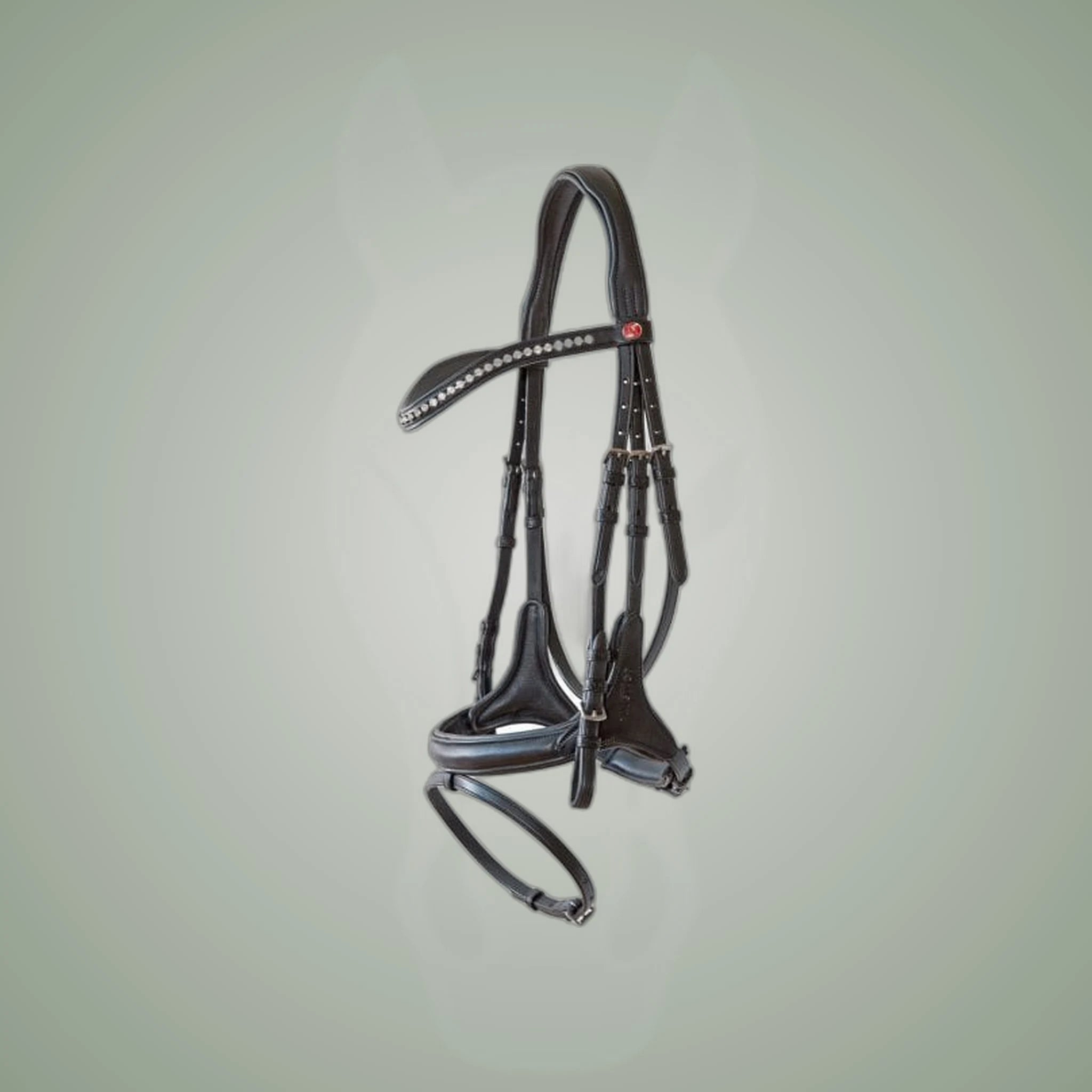 Kieffer Ultrasoft Celia Snaffle Bridle on One-Eyed Equine branded background