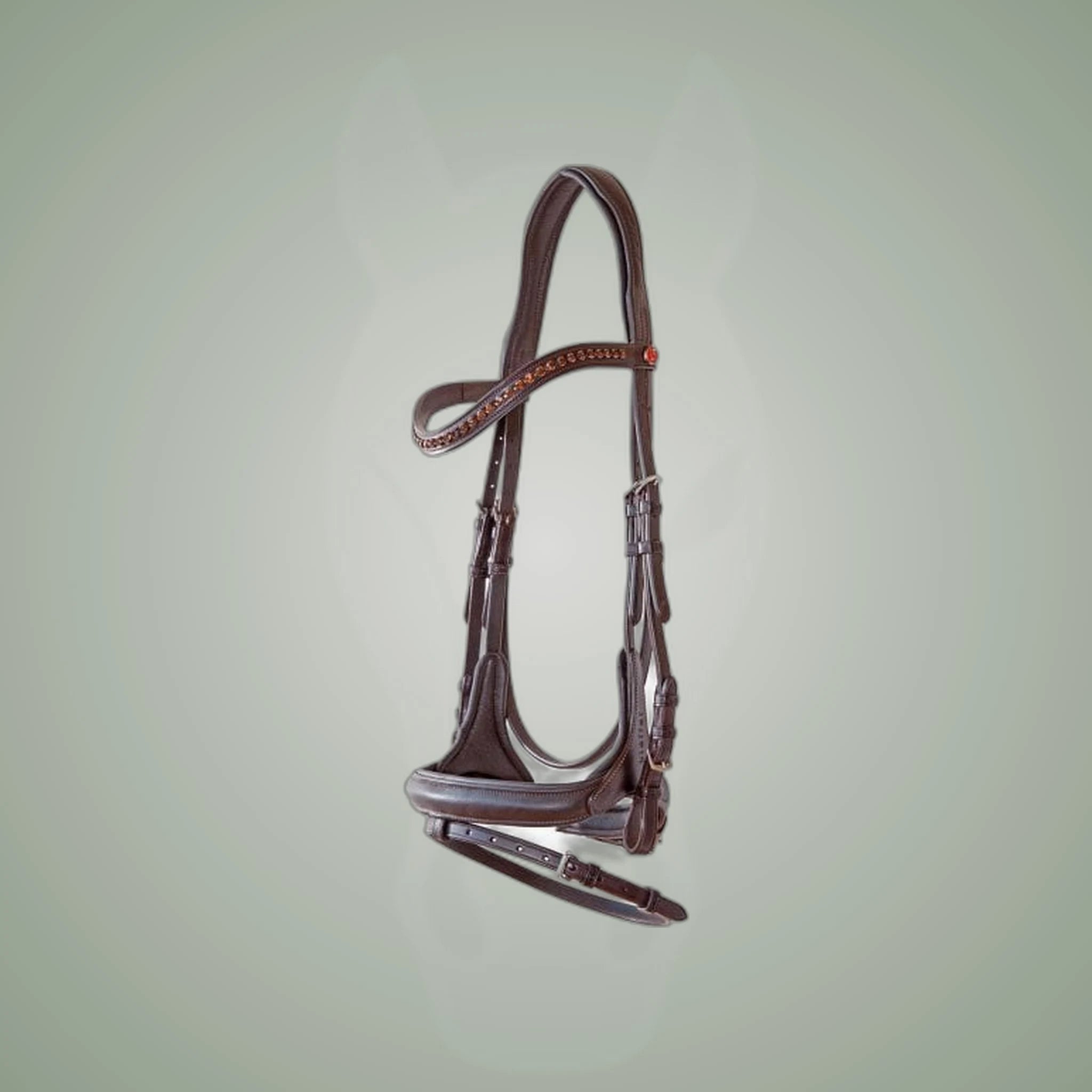 Kieffer Ultrasoft Celia Snaffle Bridle on One-Eyed Equine branded background