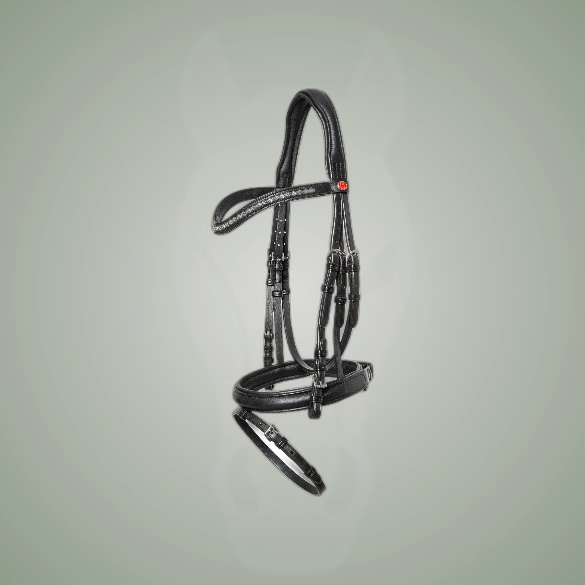 Kieffer Ultrasoft Fashion snaffle bridle in black, full bridle with reins.