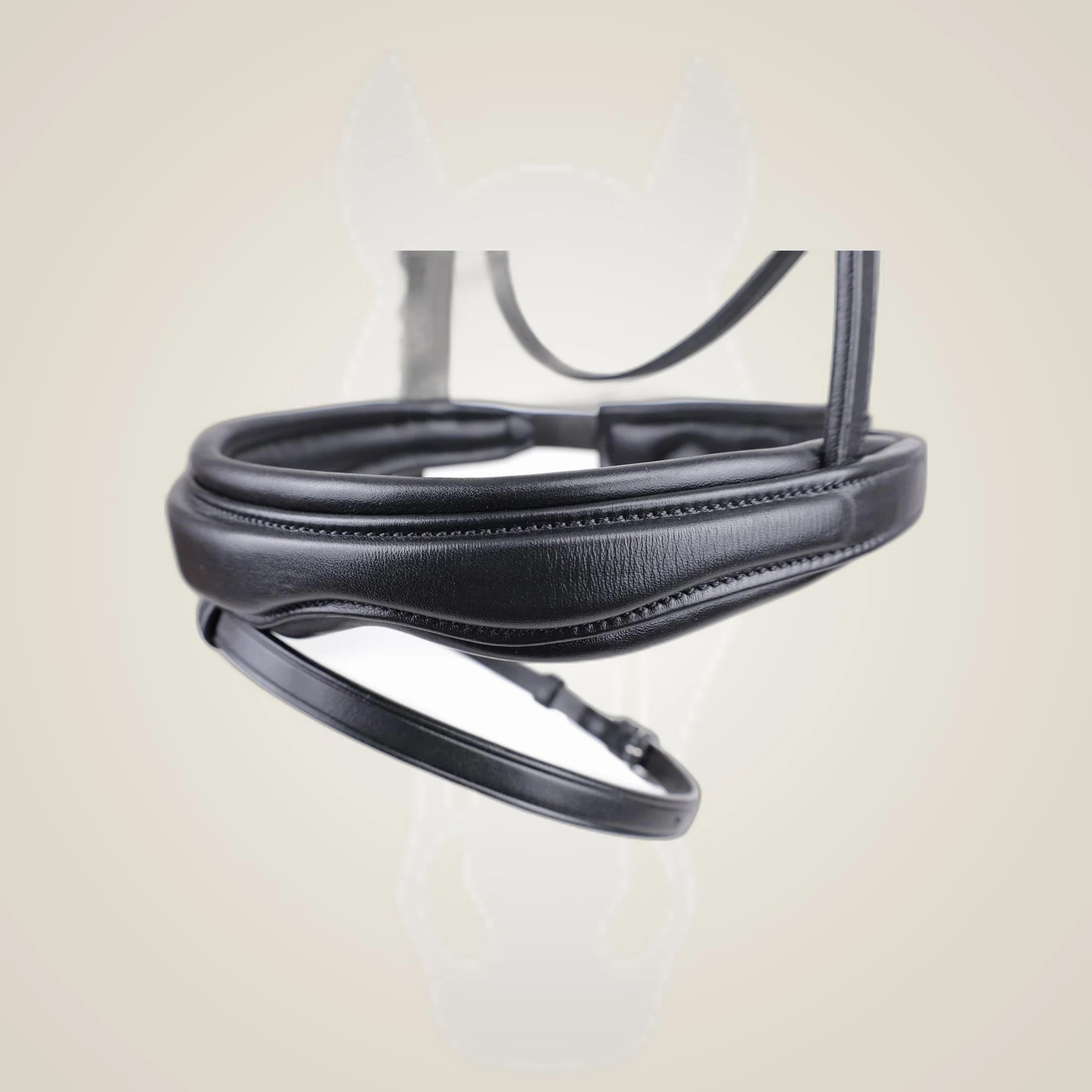 Kieffer Ultrasoft Gaya Snaffle Bridle on One-Eyed Equine branded background