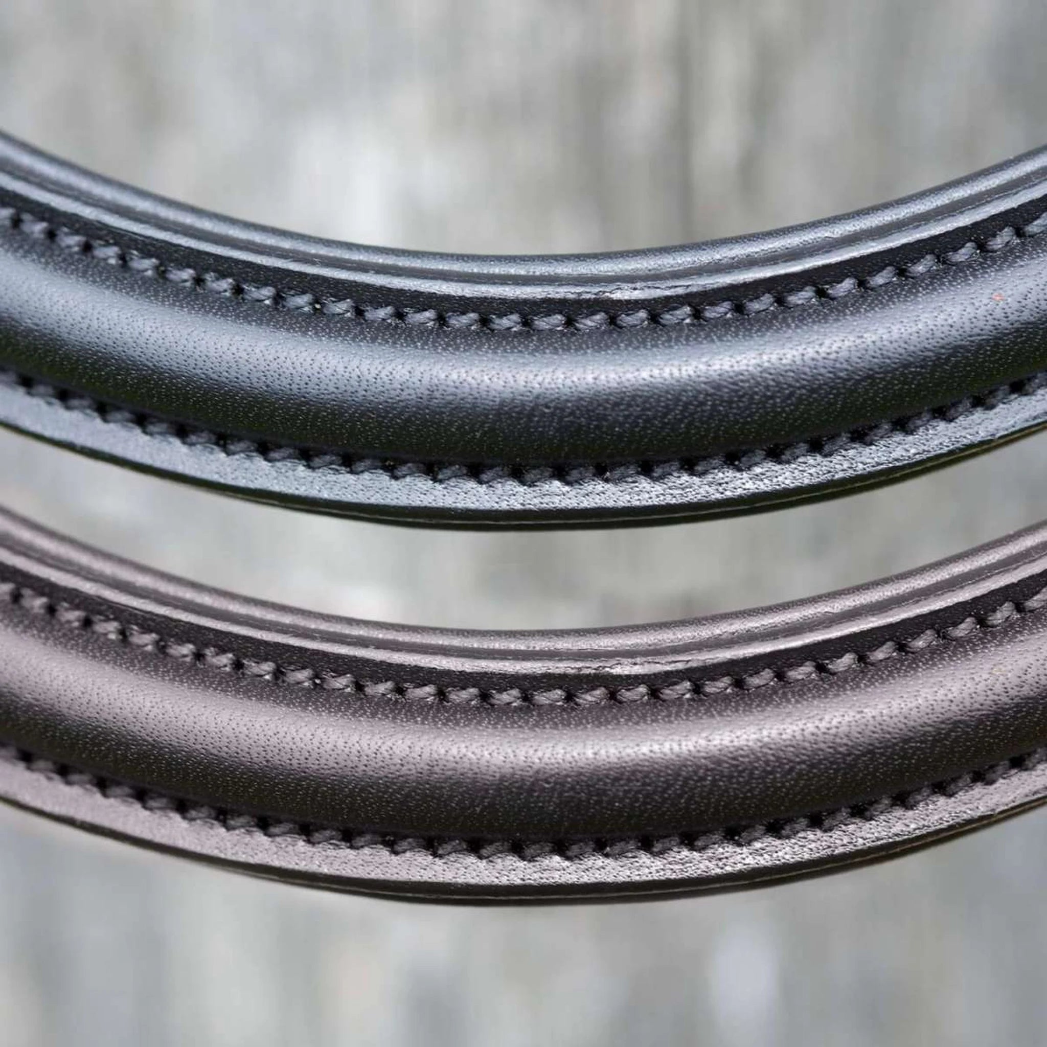 Kieffer Ultrasoft Haflinger bridle, close view of the stitched leather.