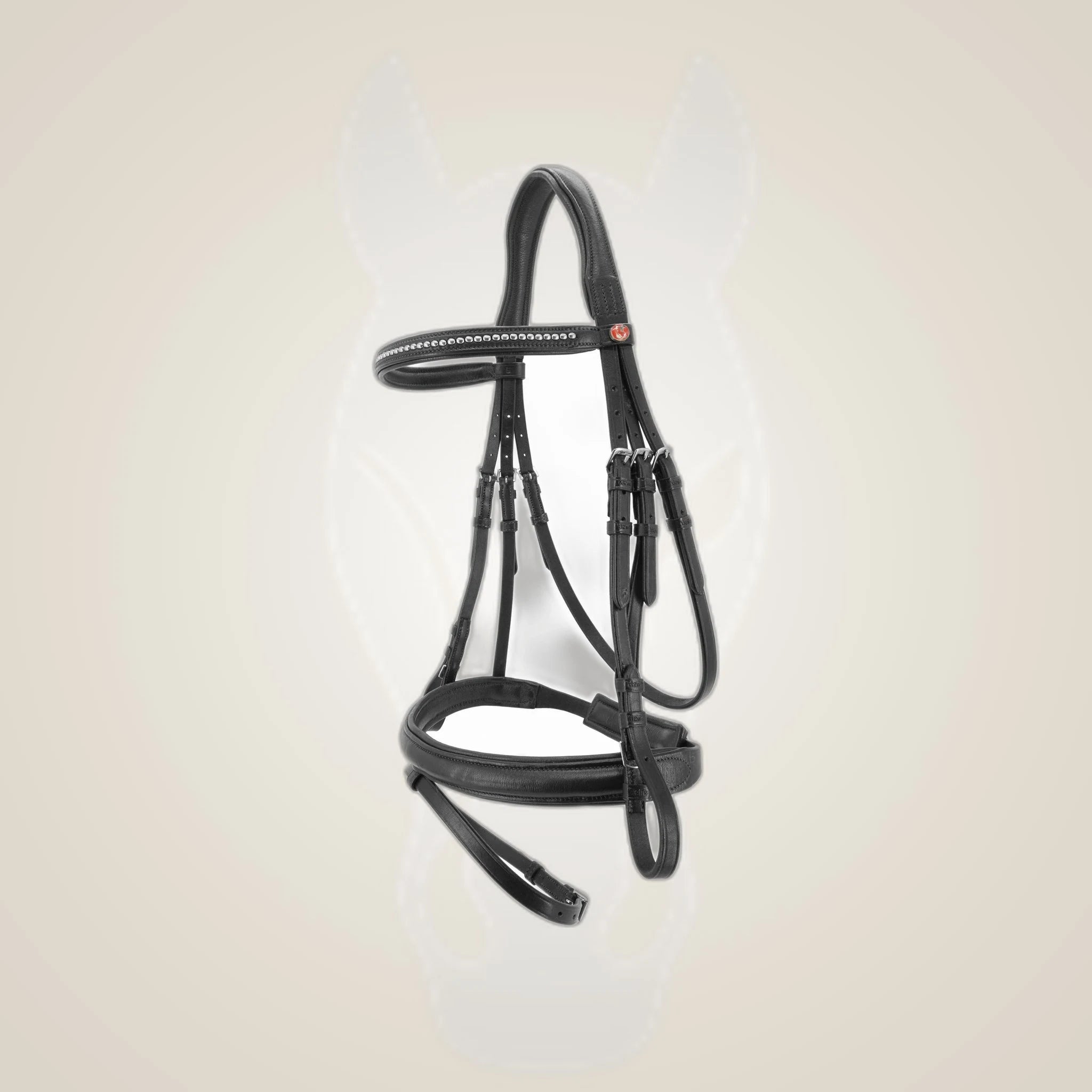 Kieffer Ultrasoft Snaffle Bridle on One-Eyed Equine branded background