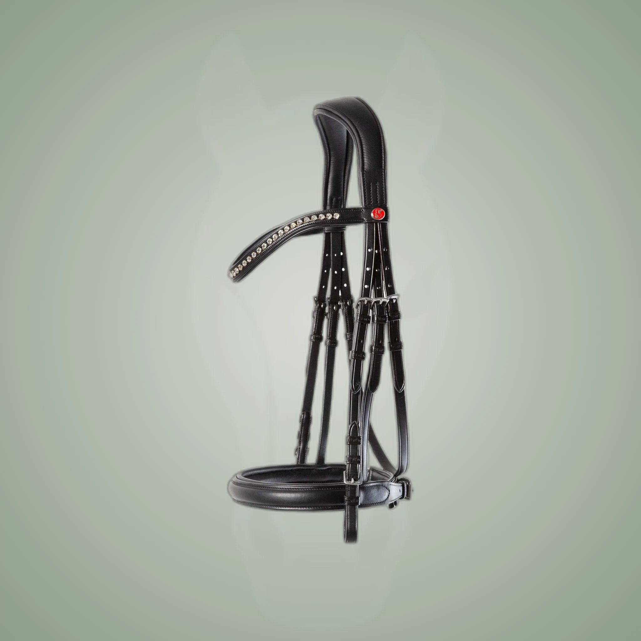 Kieffer Ultrasoft Sue Snaffle Bridle on One-Eyed Equine branded background