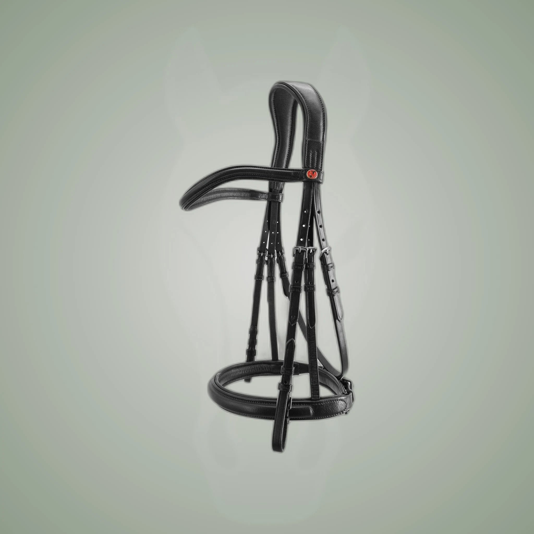 Kieffer Ultrasoft Sue Snaffle Bridle on One-Eyed Equine branded background