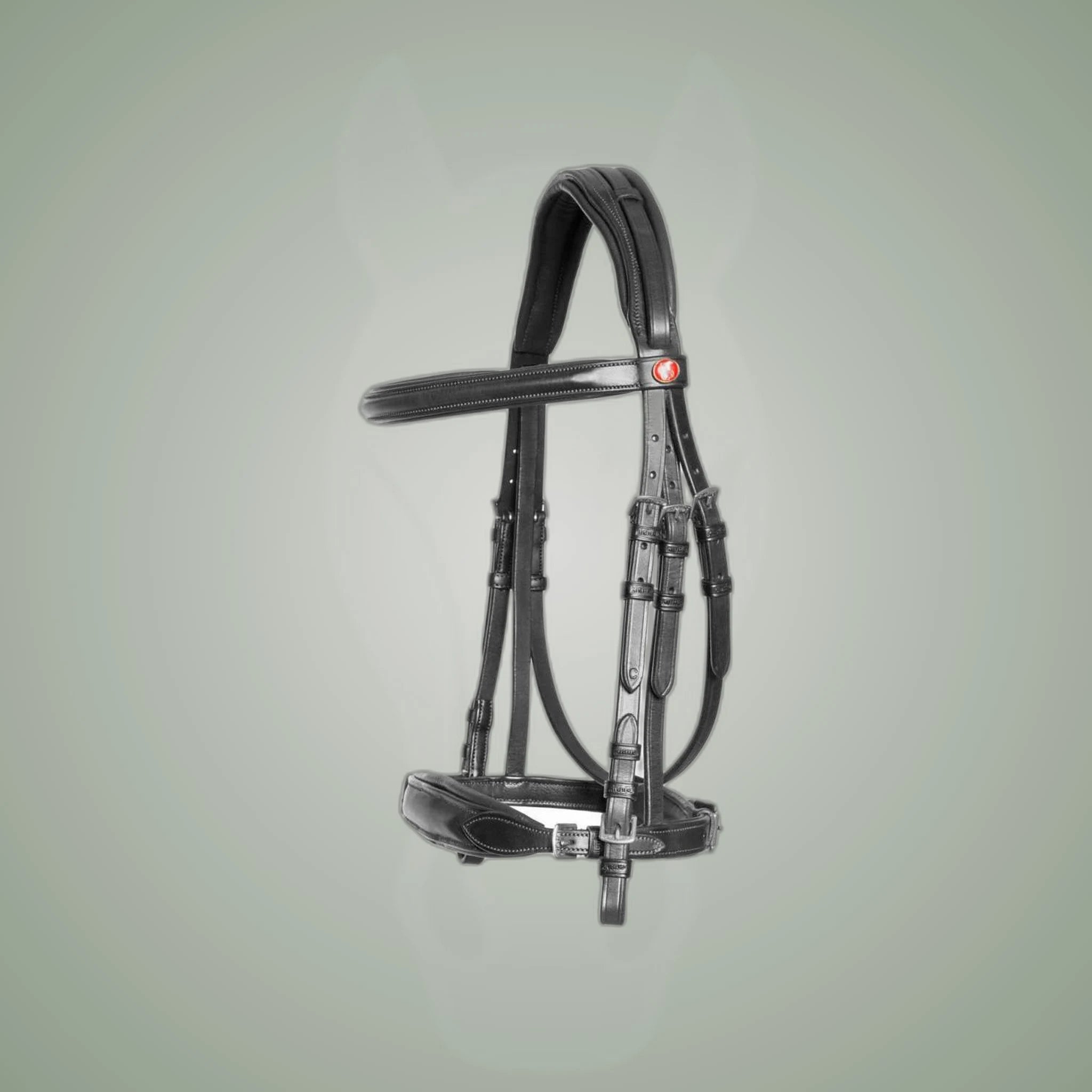 Kieffer Ultrasoft Unah Snaffle Bridle on One-Eyed Equine branded background