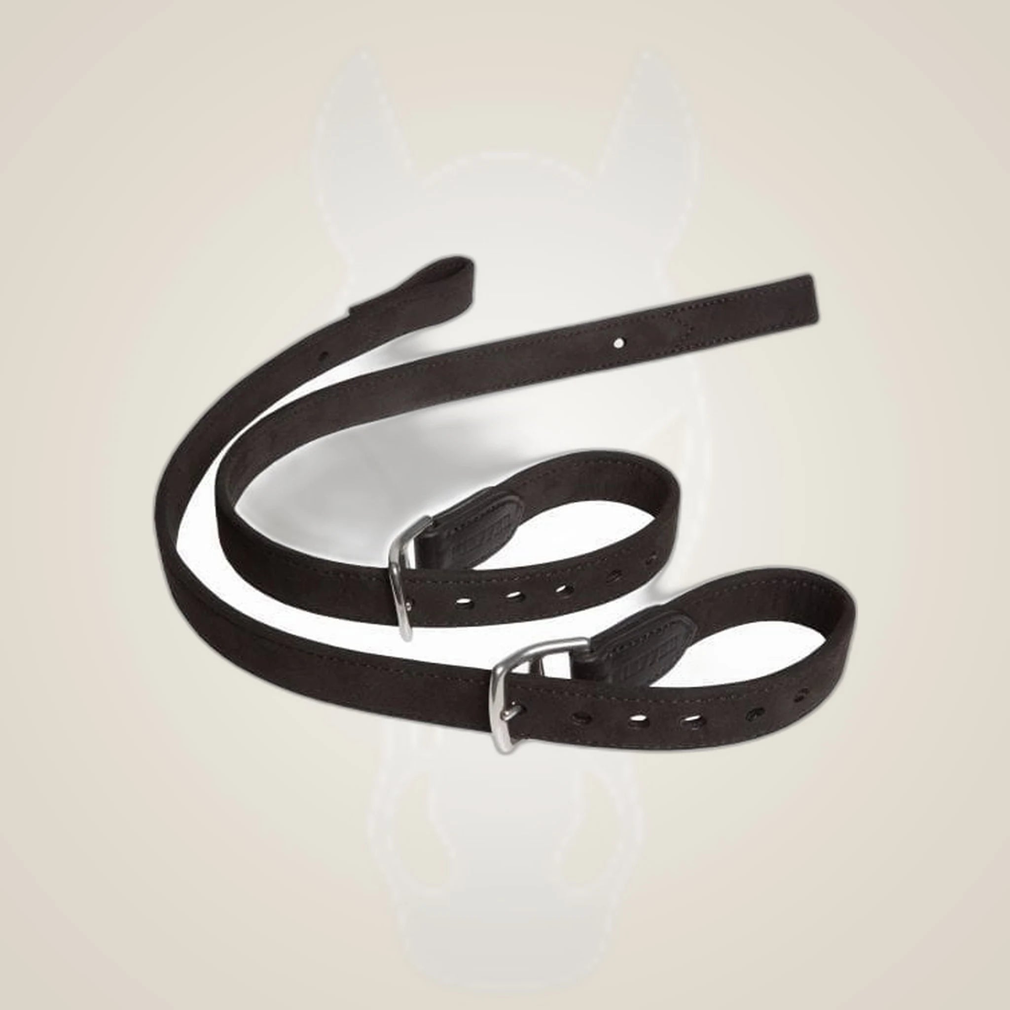 Kieffer Velour Mono Leathers on One-Eyed Equine branded background