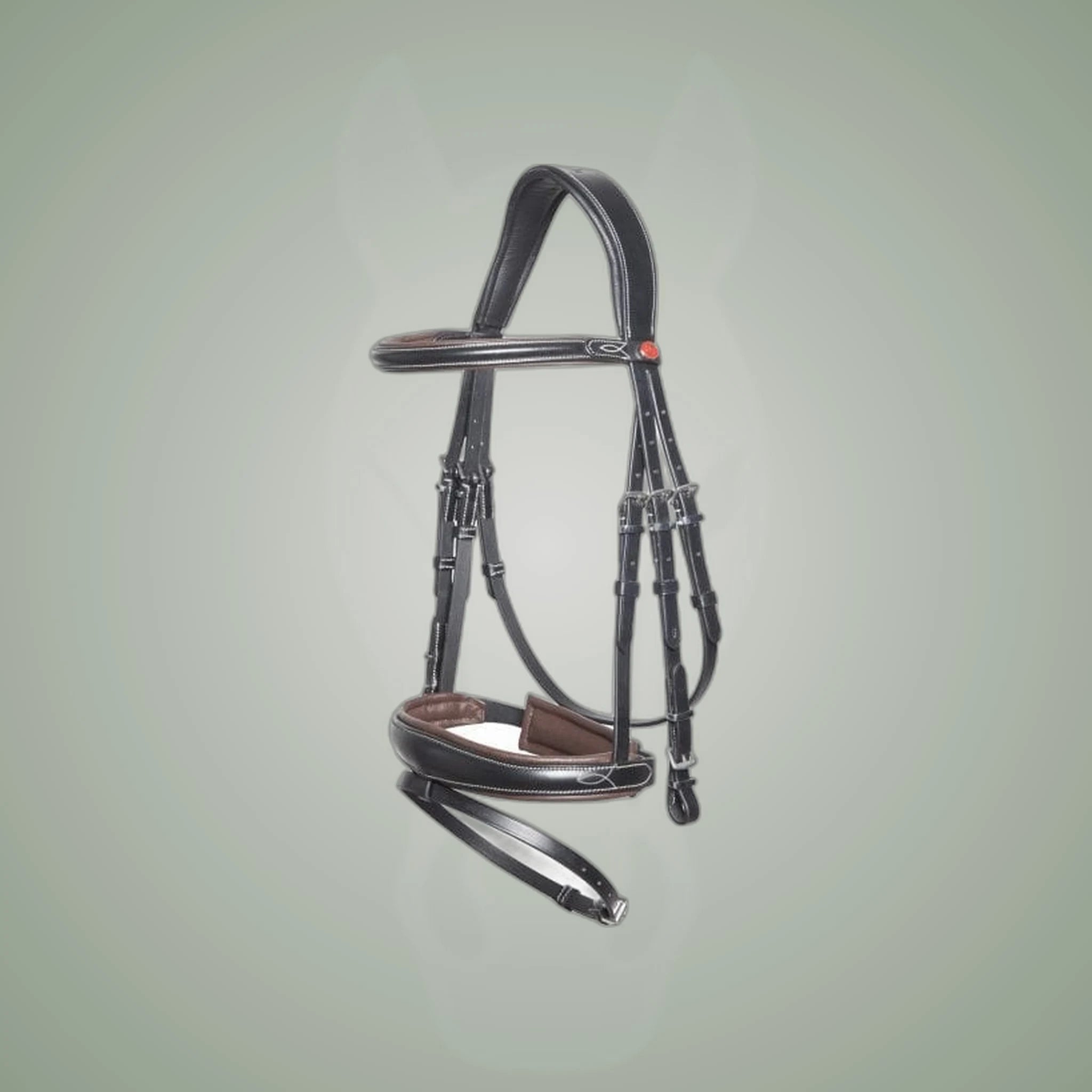 Kieffer Vera Snaffle Bridle on One-Eyed Equine branded background