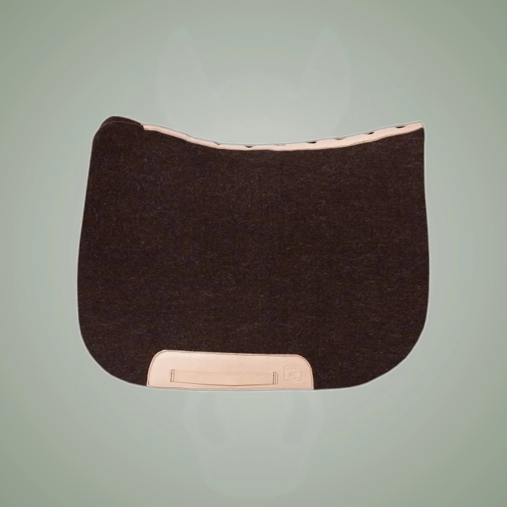 Kieffer's Trail saddle pad in brown sheep's felt with leather trim.