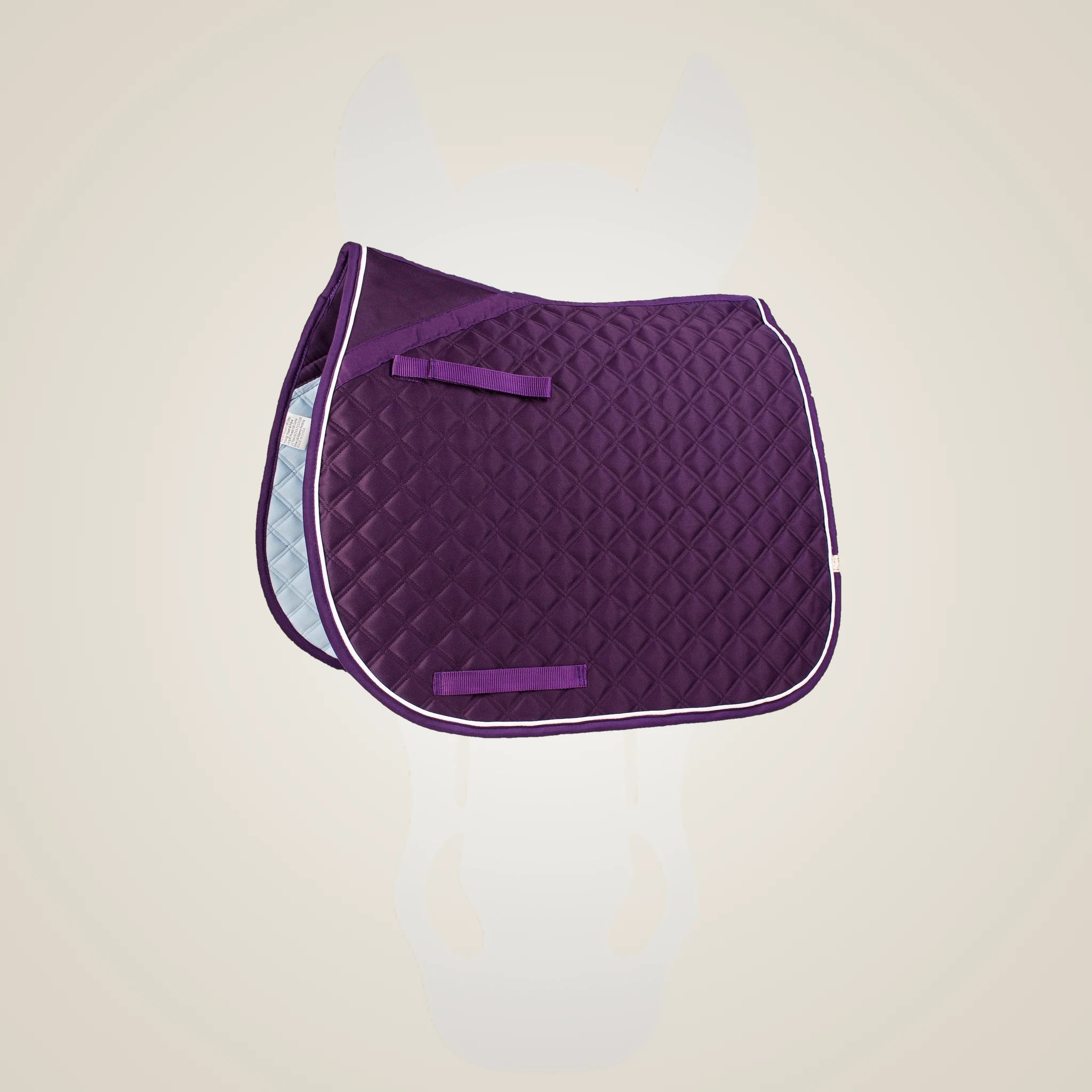 Lettia CoolMax ProSeries Dressage Pad - Plum w/ White Piping & Plum Trim