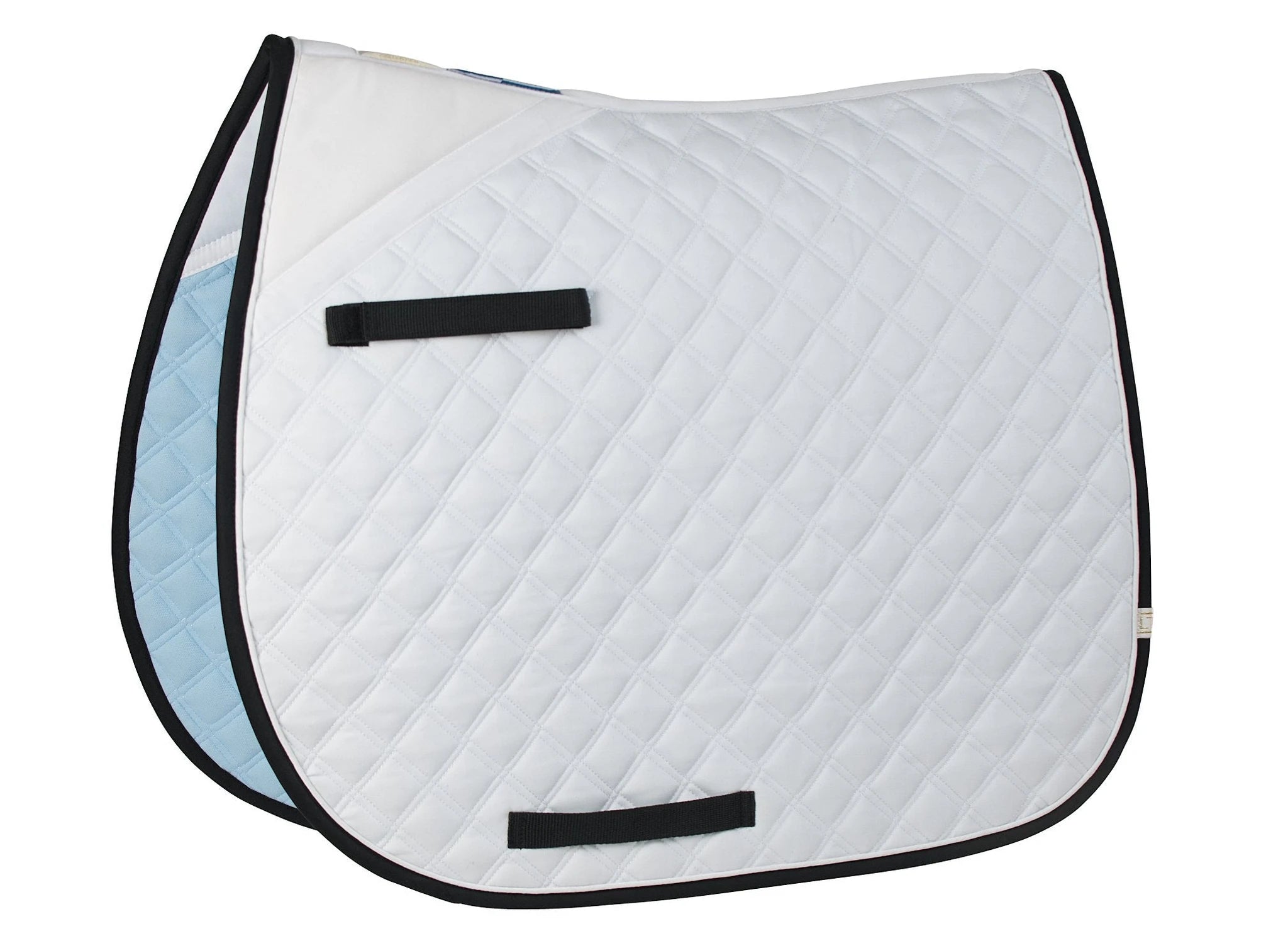 Lettia CoolMax ProSeries Dressage Pad - White w/White Piping & Black Trim