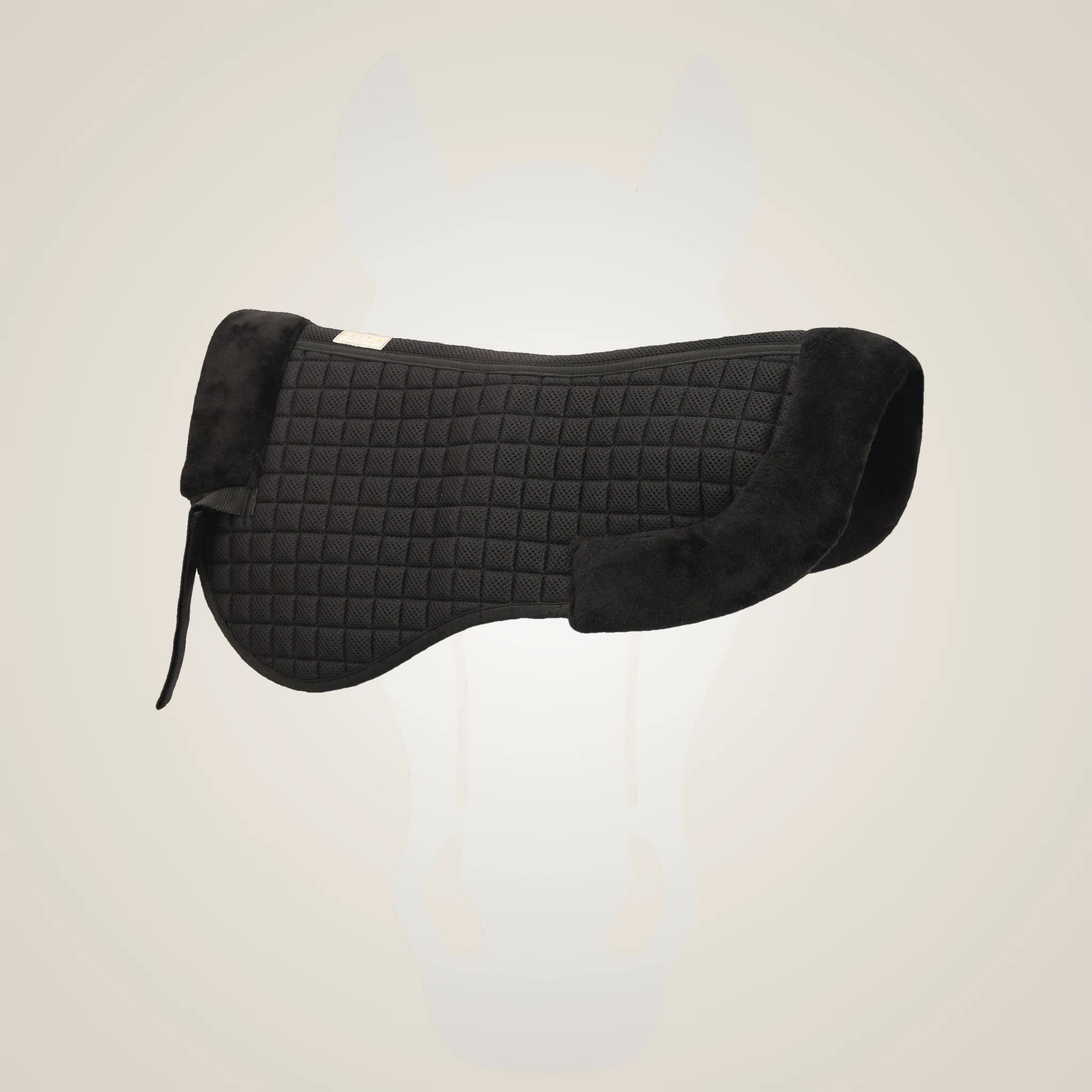 Lettia Coolmax Sherpa Quilted Half Pad w/ Trim - Black w/ Black