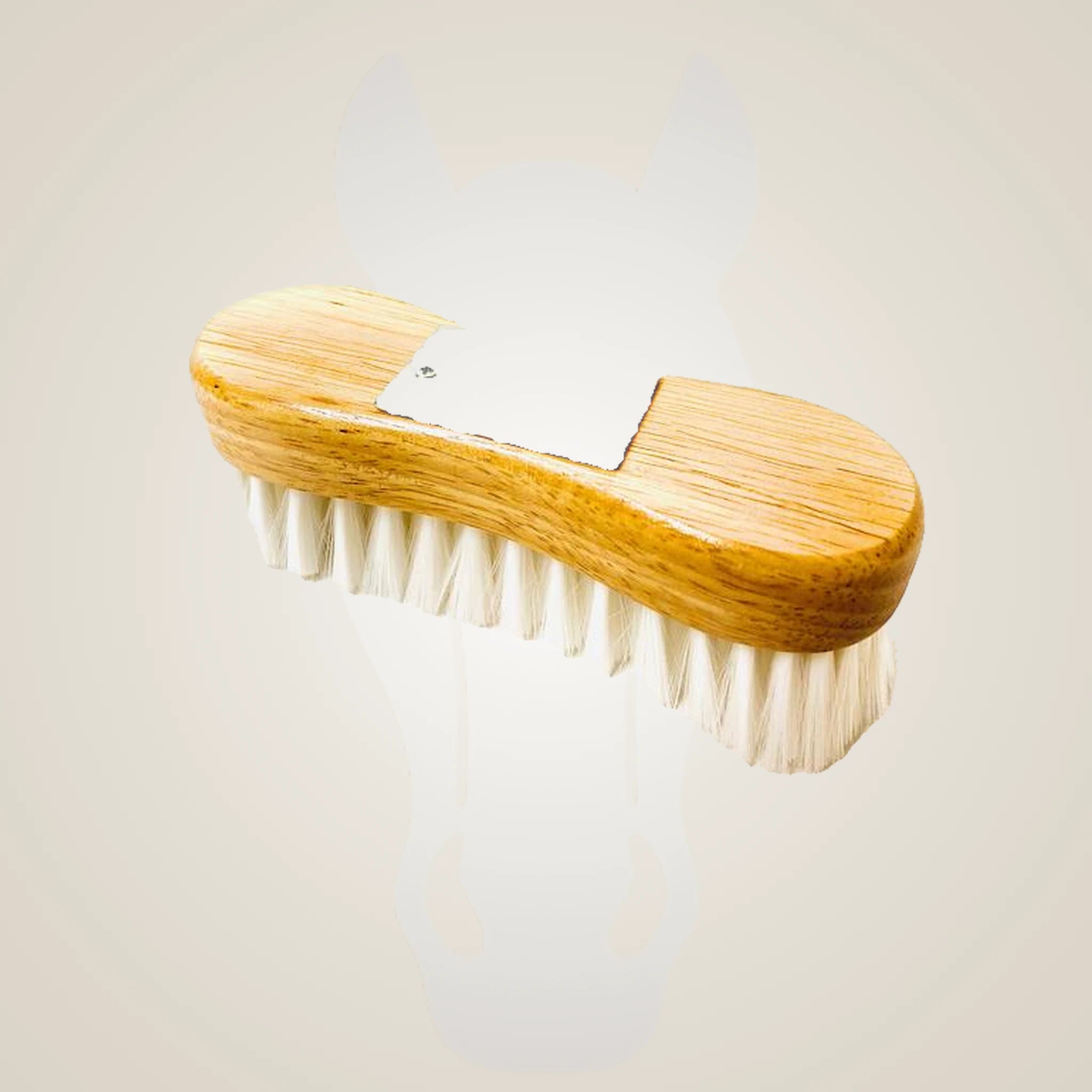 Lettia Face Brush Wood Back Metal Logo