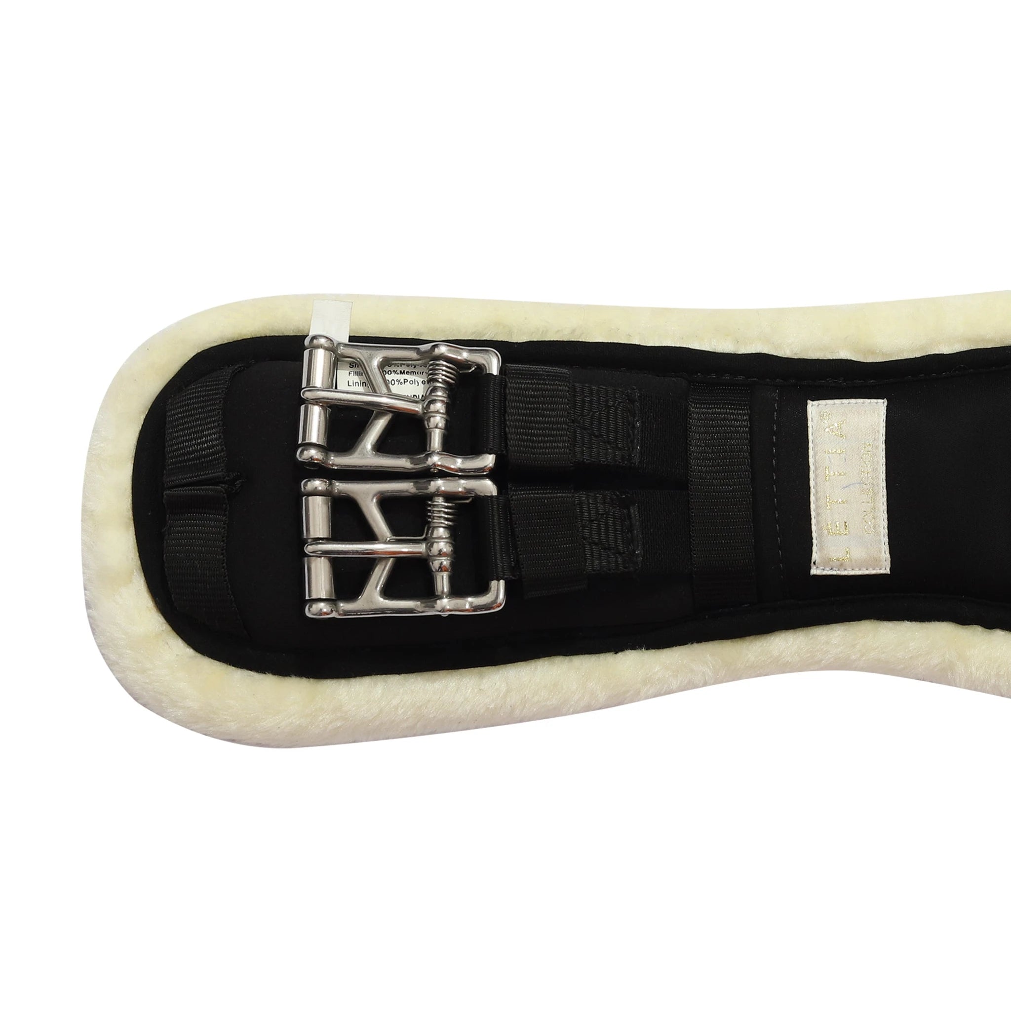 Lettia Memory Foam Dressage Sherpa Fleece Clik Girth - Black