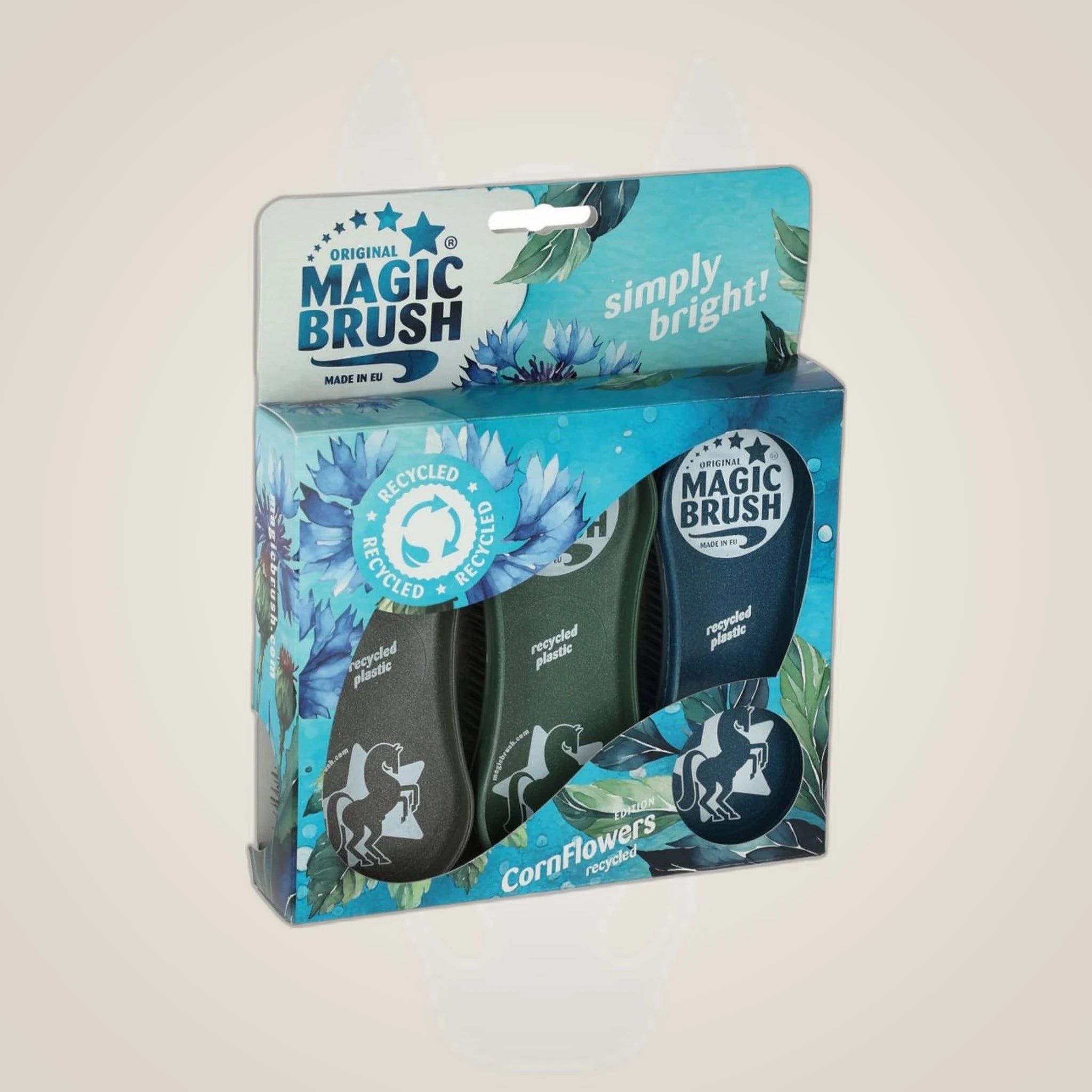 Magic Brush Set - Corn Flowers on One-Eyed Equine branded background