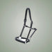 Hilbar Padded Leather Halter - Fancy Stitching on One-Eyed Equine branded background