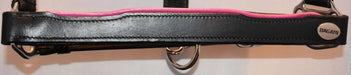 Hilbar Padded Leather Halter - Black with Pink Piping product photo