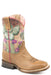 Roper Little Kids Burnish Brown Leather Vamp Boots - Tan