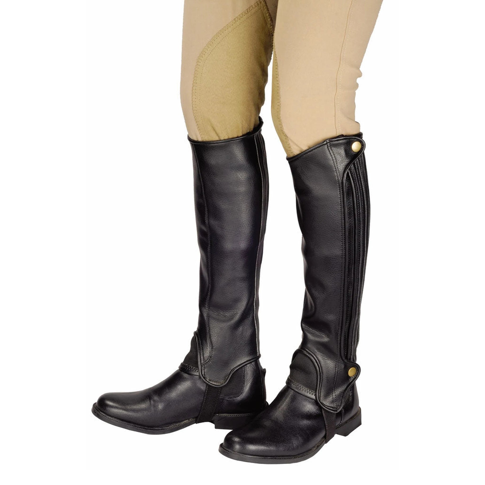 TuffRider Adult Grippy Grain Half Chaps Tall - Black