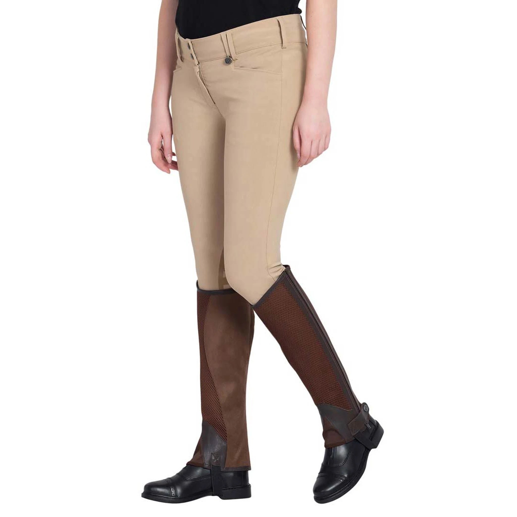 TuffRider Air Mesh Washable Half Chaps - Chocolate