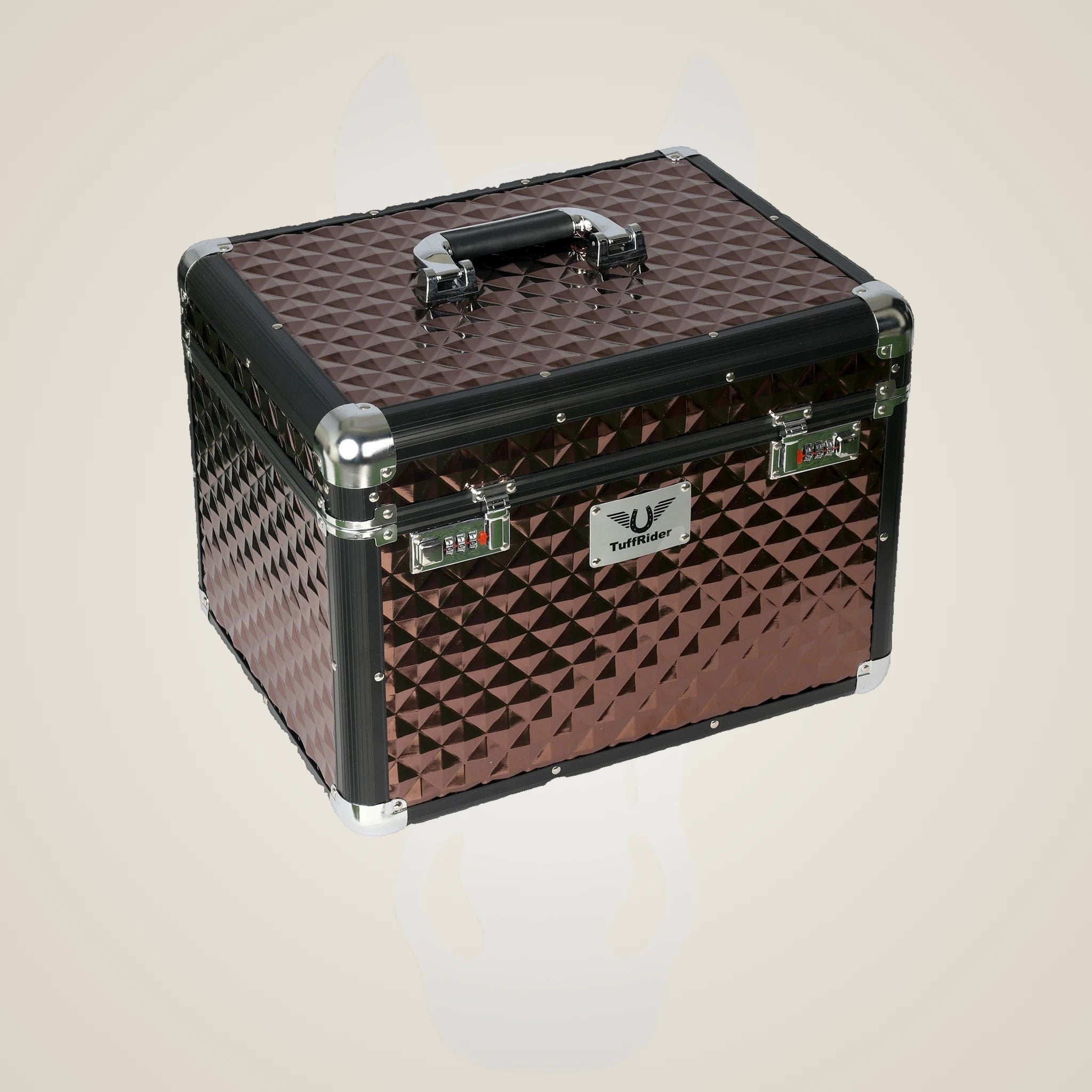 TuffRider Aluminium Diamond Grooming Box - Brown