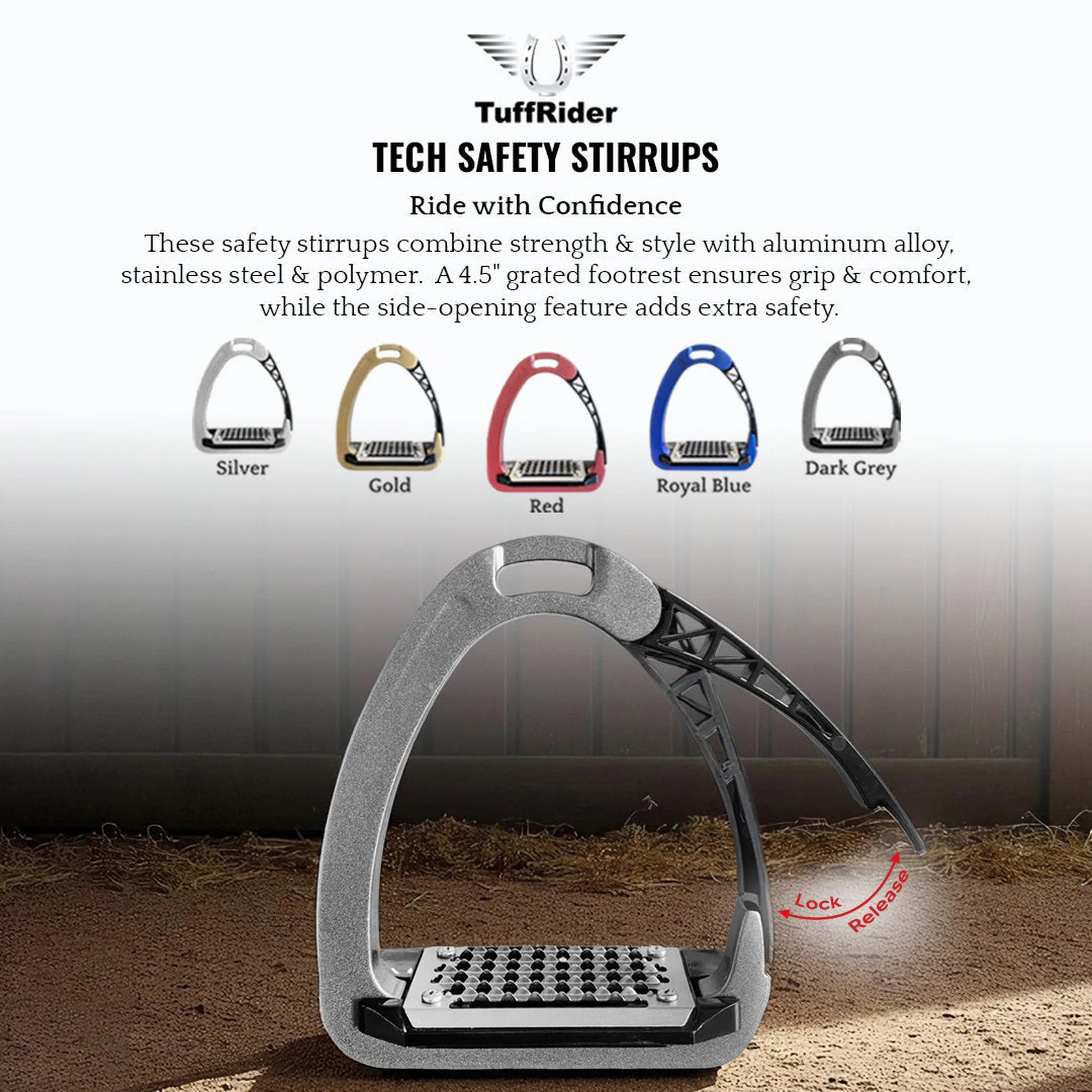 TuffRider Tech Safety Stirrups - Black