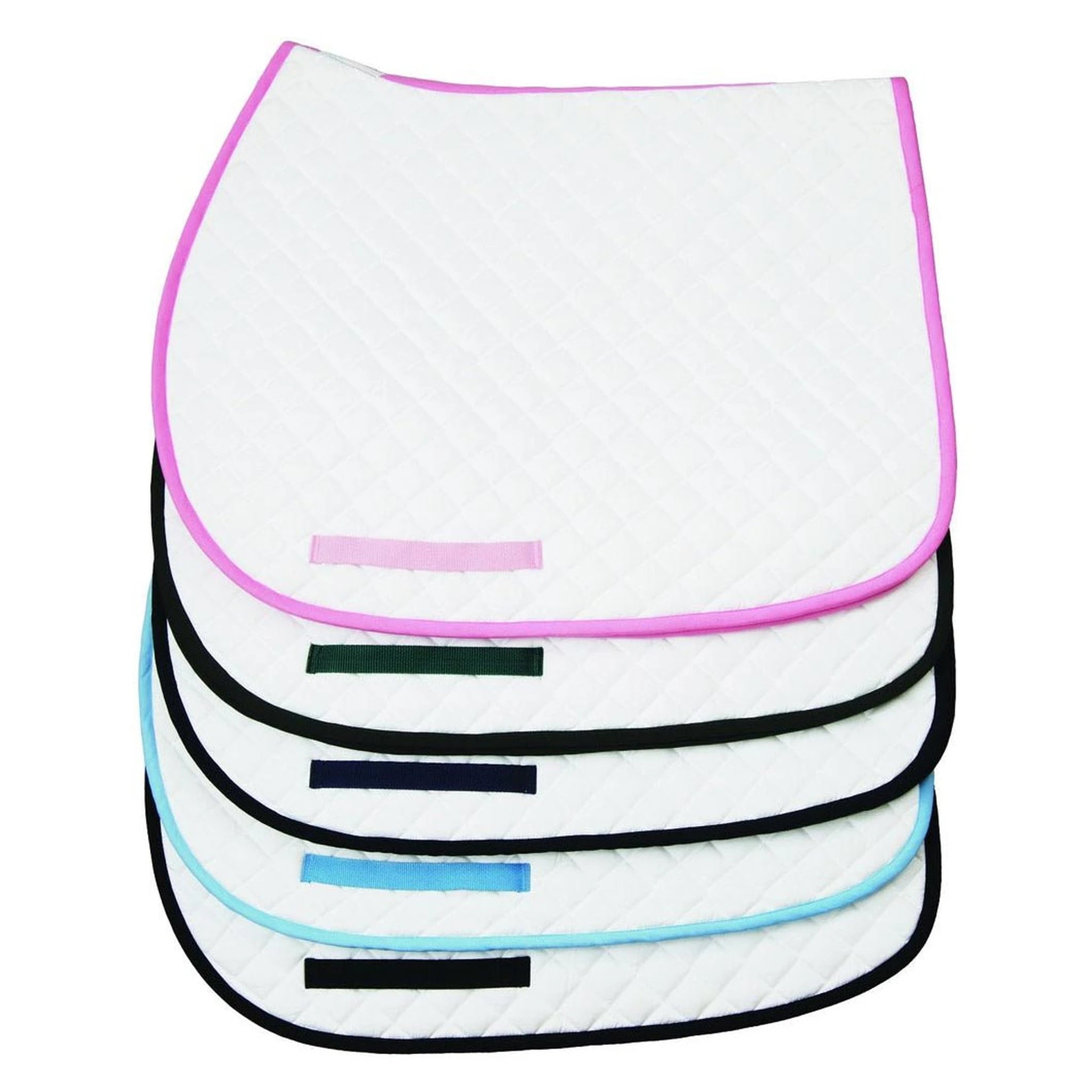 TuffRider Basic All Purpose Saddle Pad with Trim - White/Pink