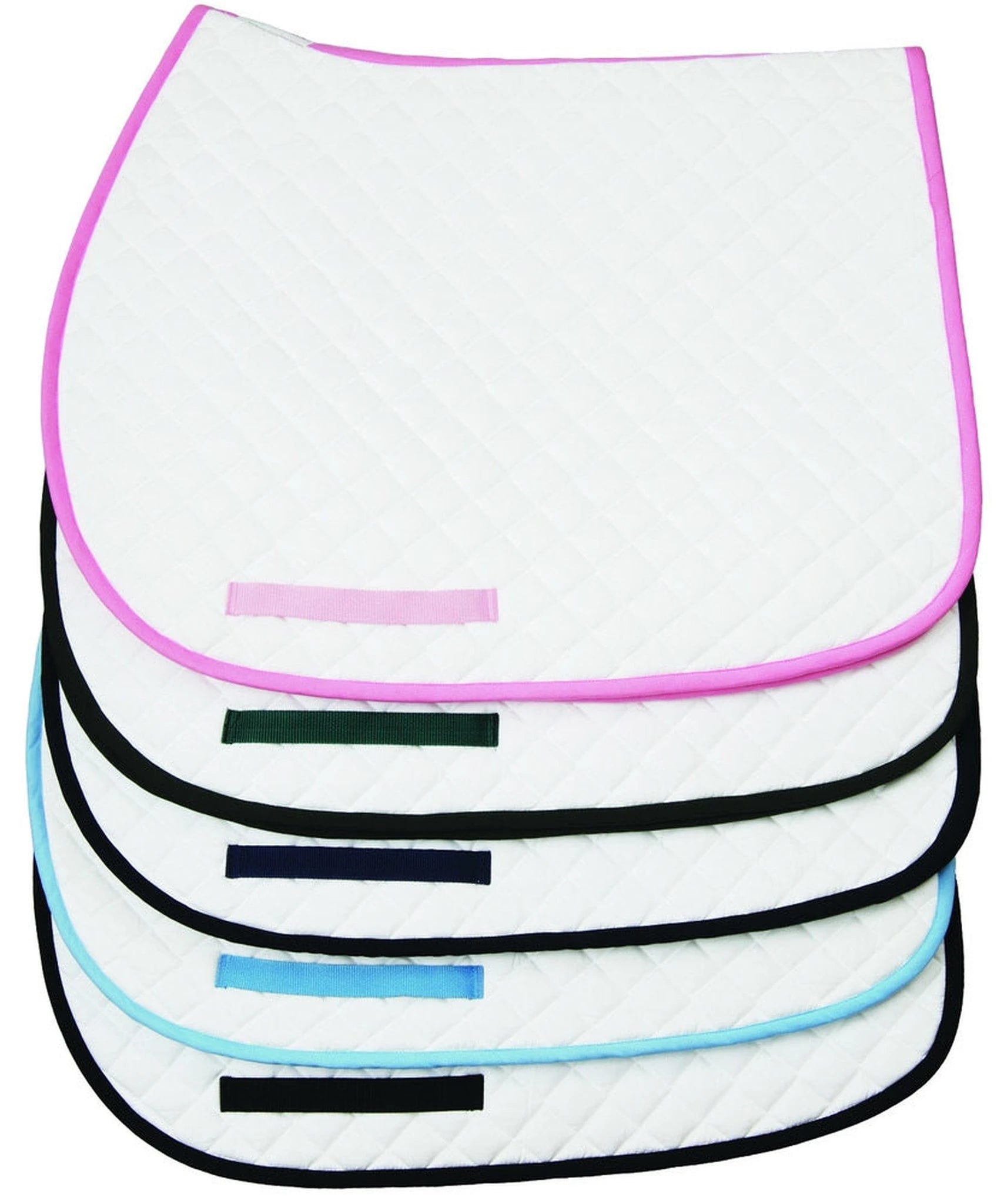 TuffRider Basic All Purpose Saddle Pad with Trim - White/Light Blue