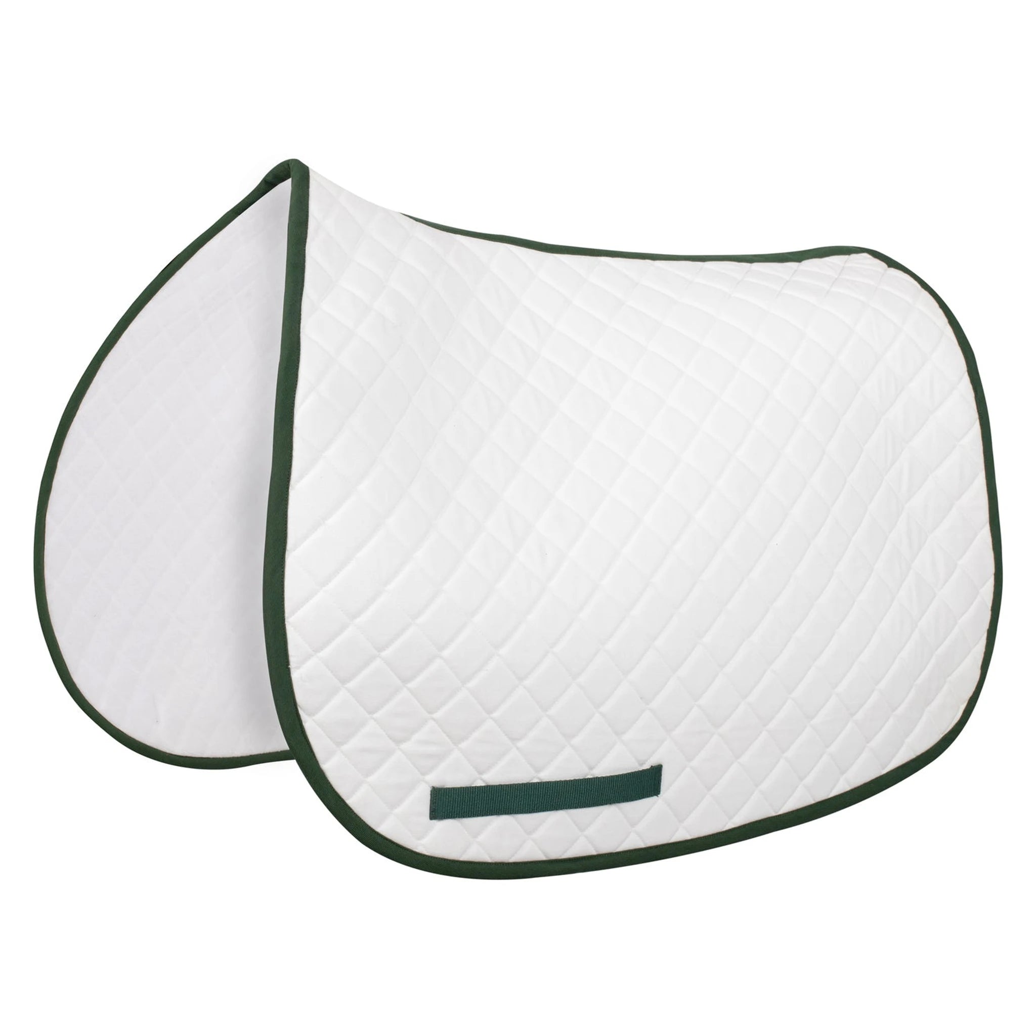 TuffRider Basic All Purpose Saddle Pad with Trim - White/Hunter