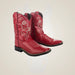 TuffRider Children's Fire Red Floral Western Boot - Red