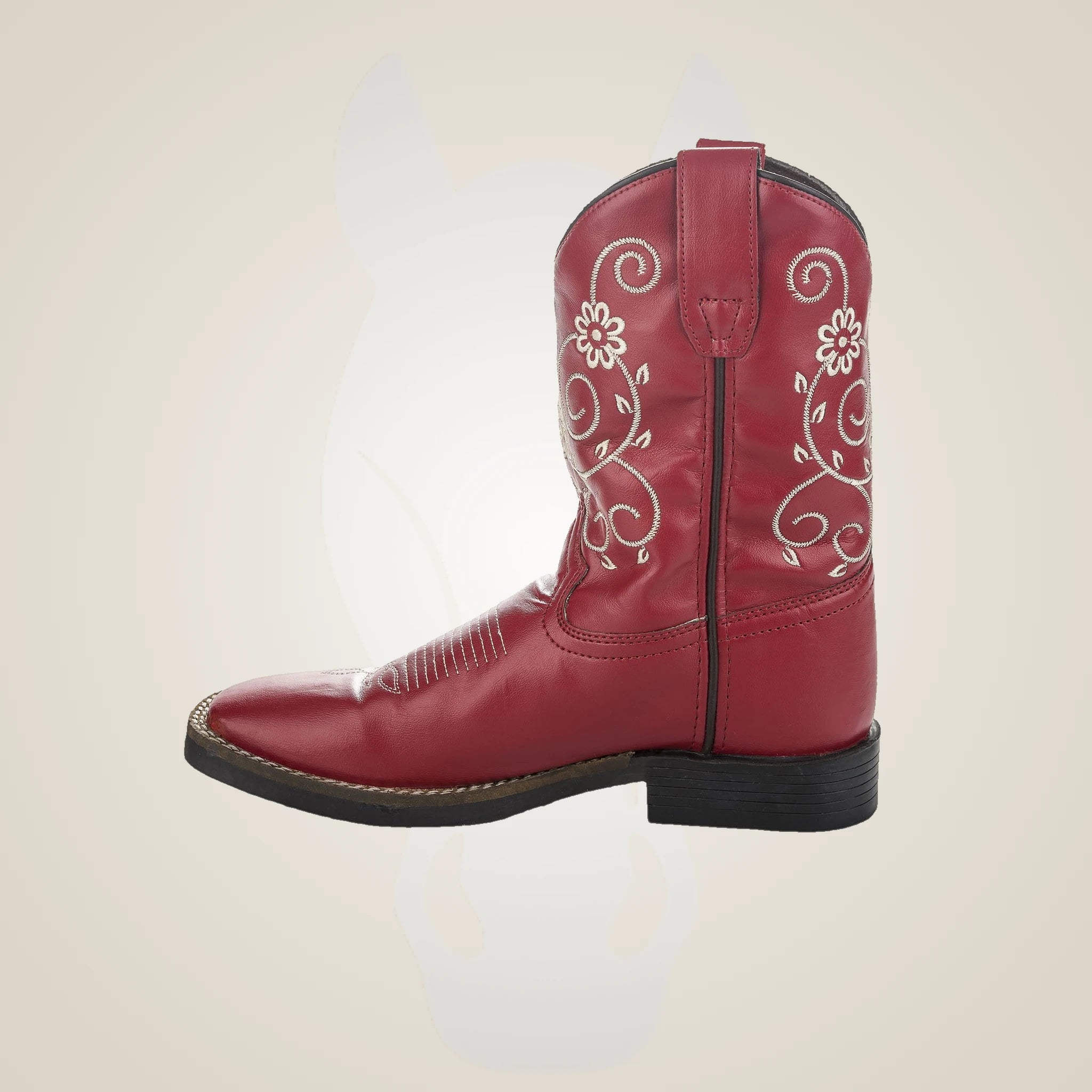 TuffRider Children's Fire Red Floral Western Boot - Red