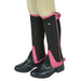 TuffRider Children's Keeneland Synthetic Half Chaps - Black- Hot Pink