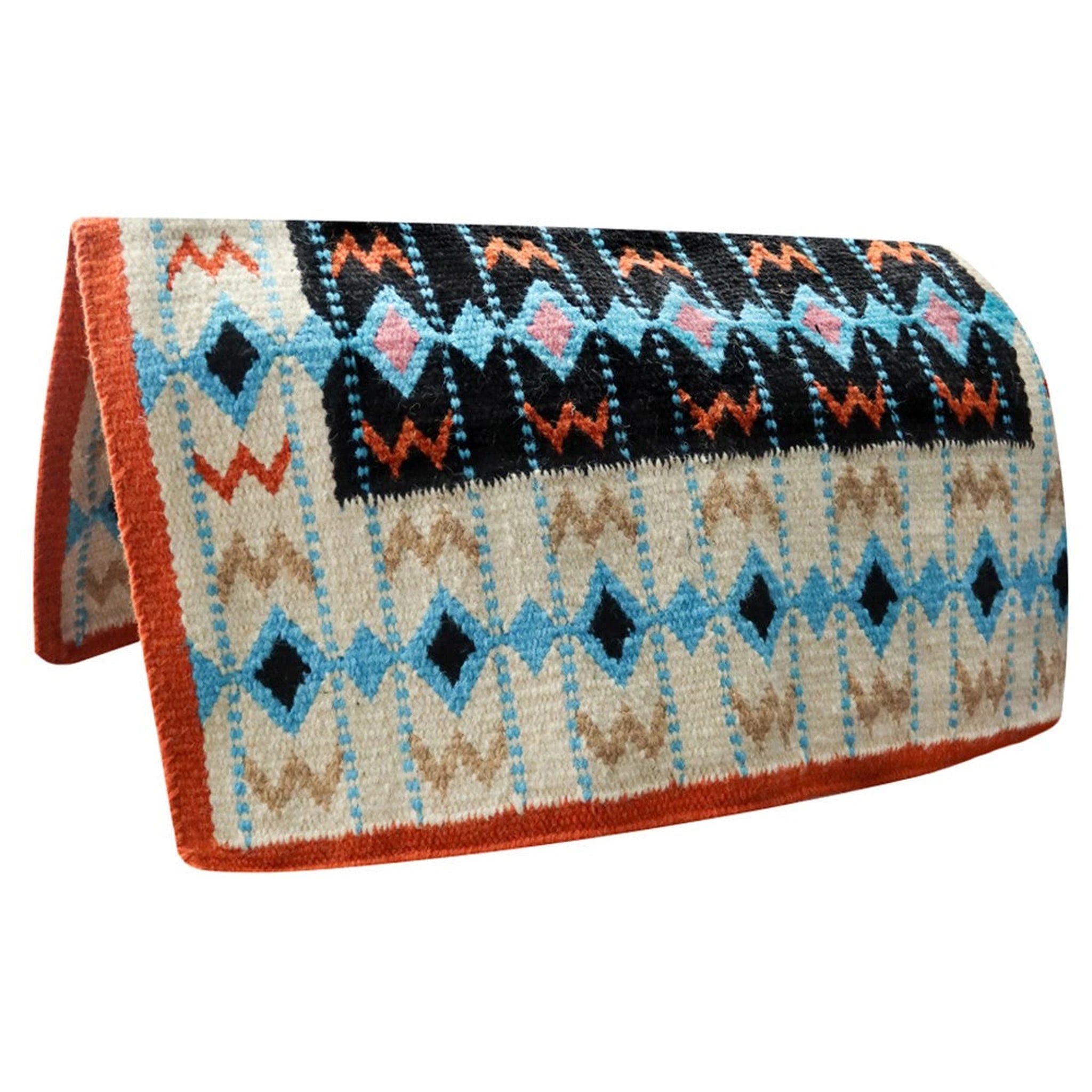 TuffRider Durango Western Woven Saddle Blanket - Light Blue