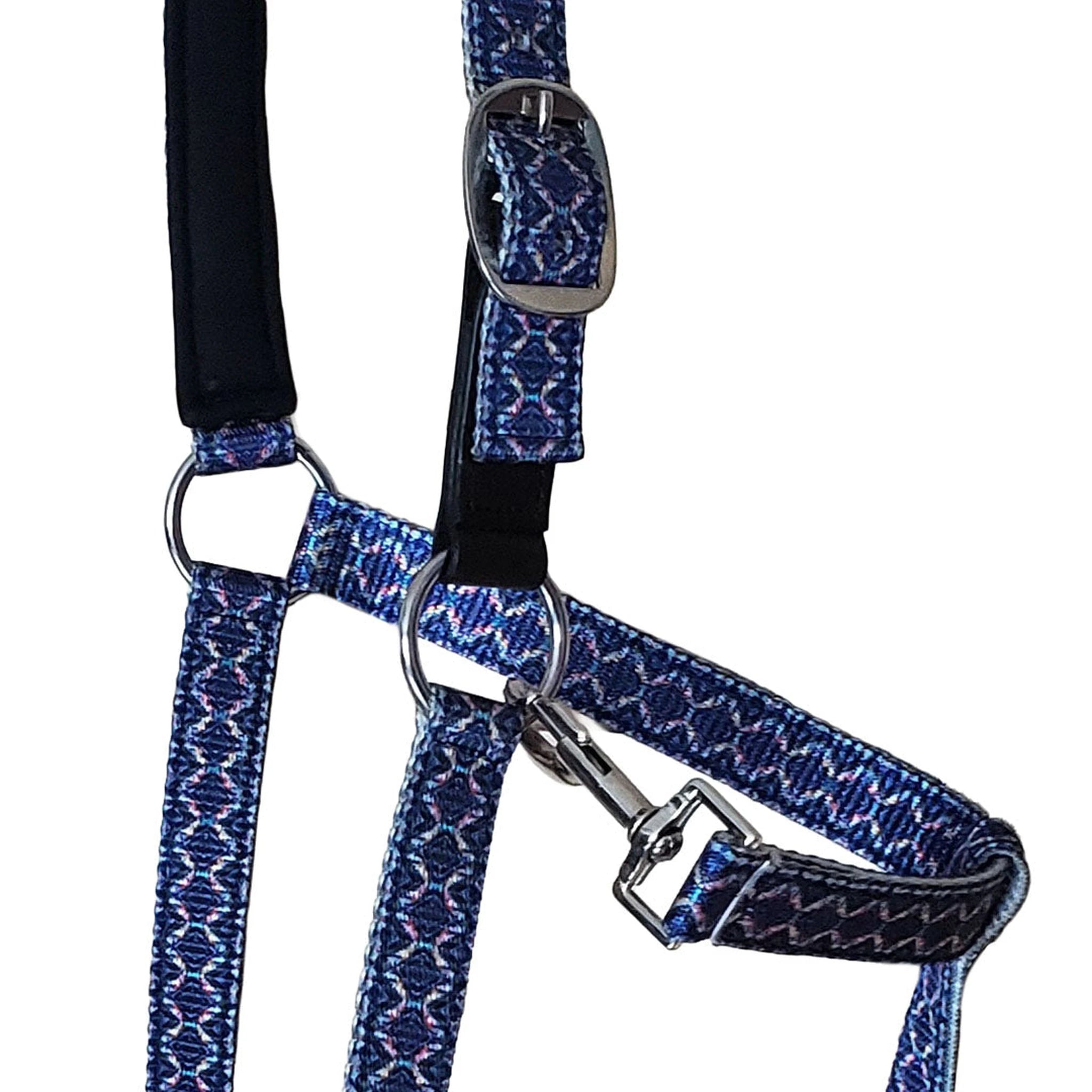 TuffRider EasyCare Diamond Mosaic Break Away Halter - Navy