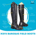 TuffRider Kids Baroque Leather Back Zipper Field Boots - Black
