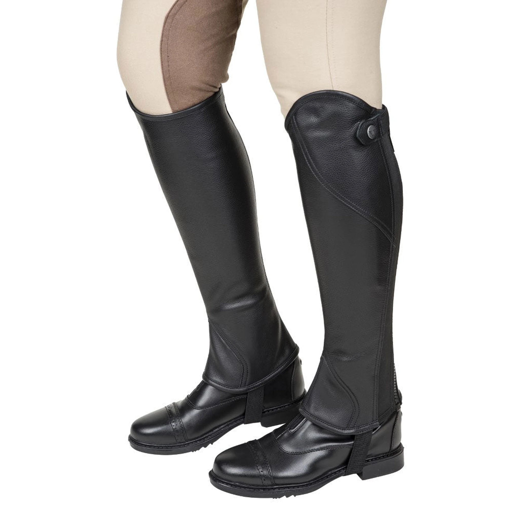 TuffRider Ladies Belmont Leather Half Chaps - Black