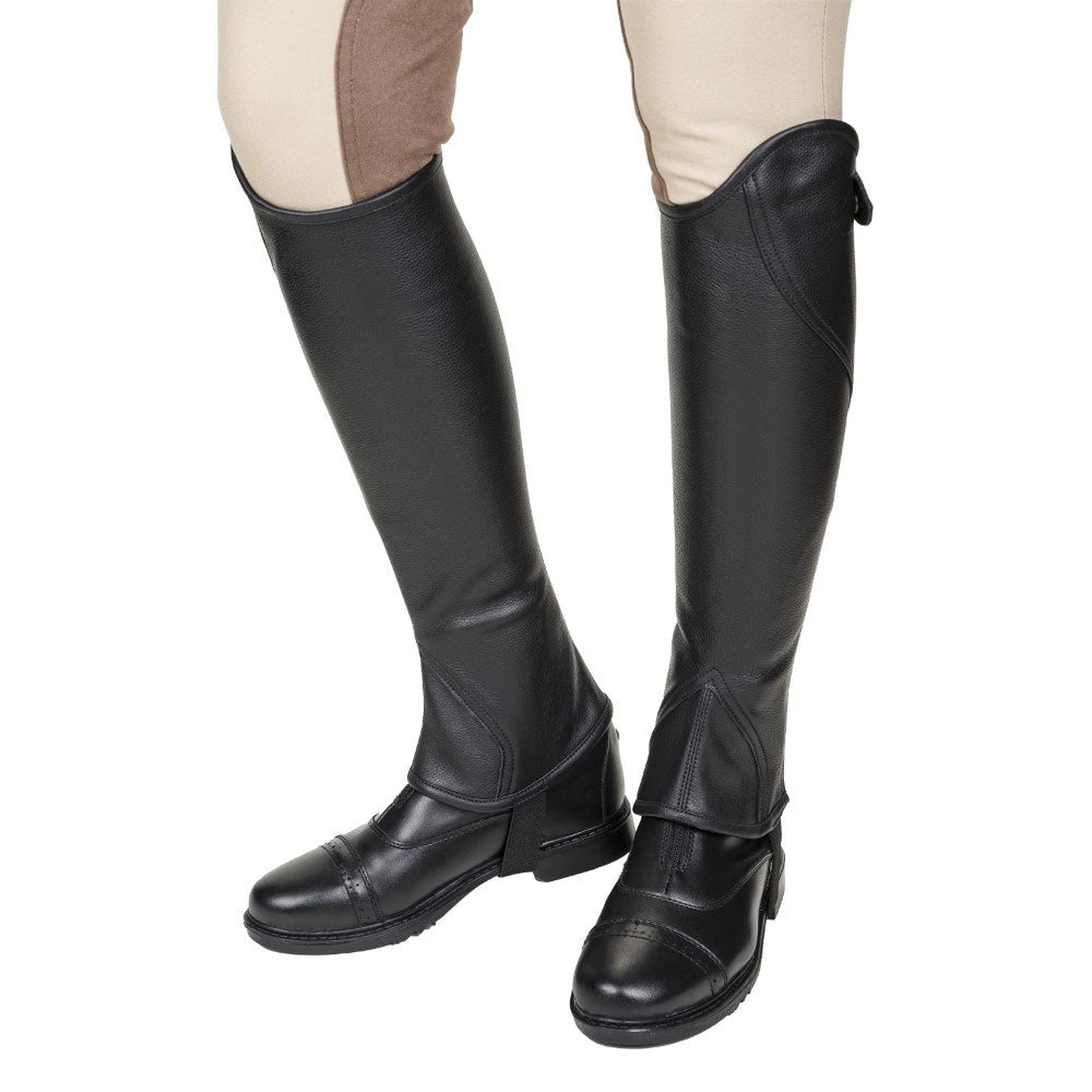 TuffRider Ladies Belmont Leather Half Chaps - Black
