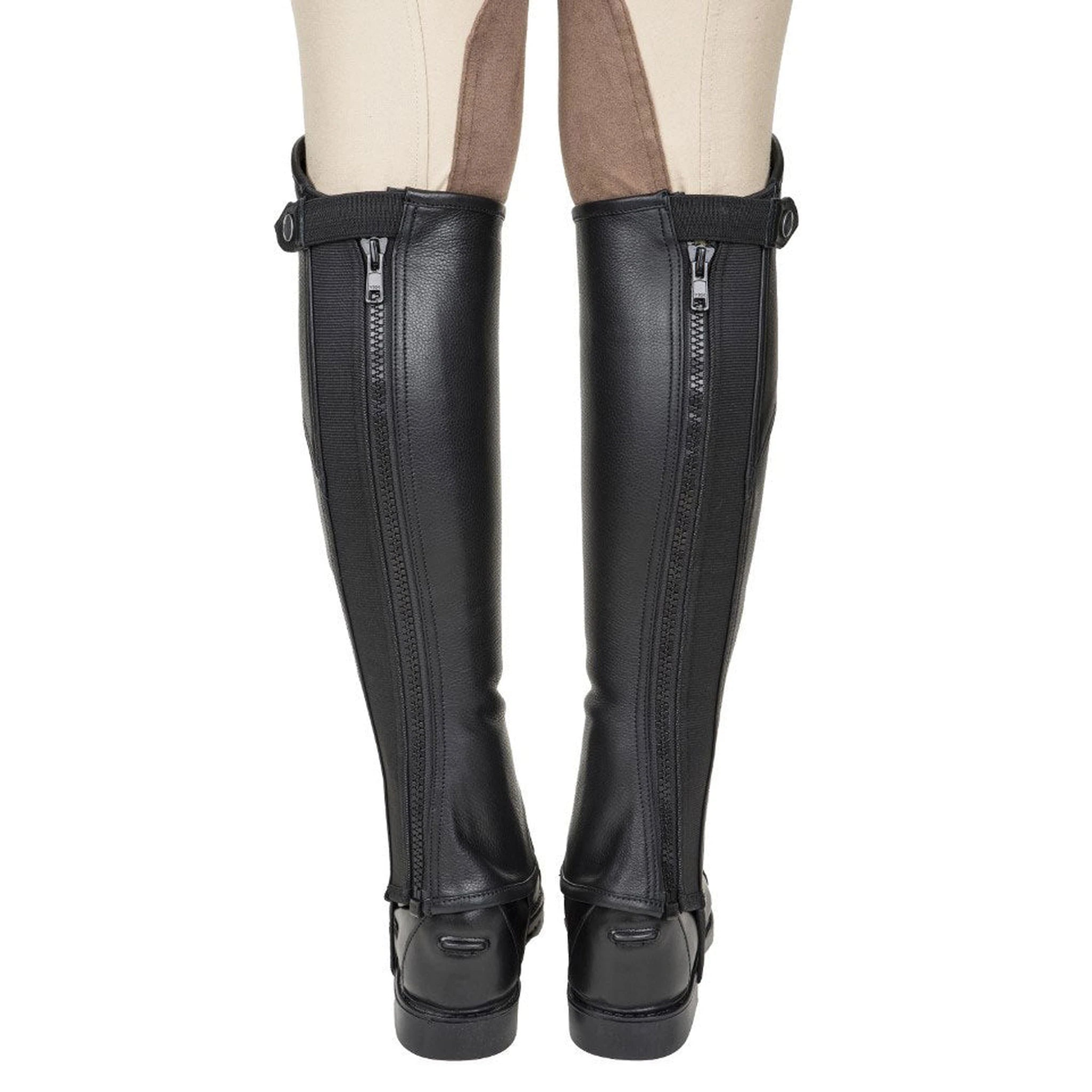 TuffRider Ladies Belmont Leather Half Chaps - Black