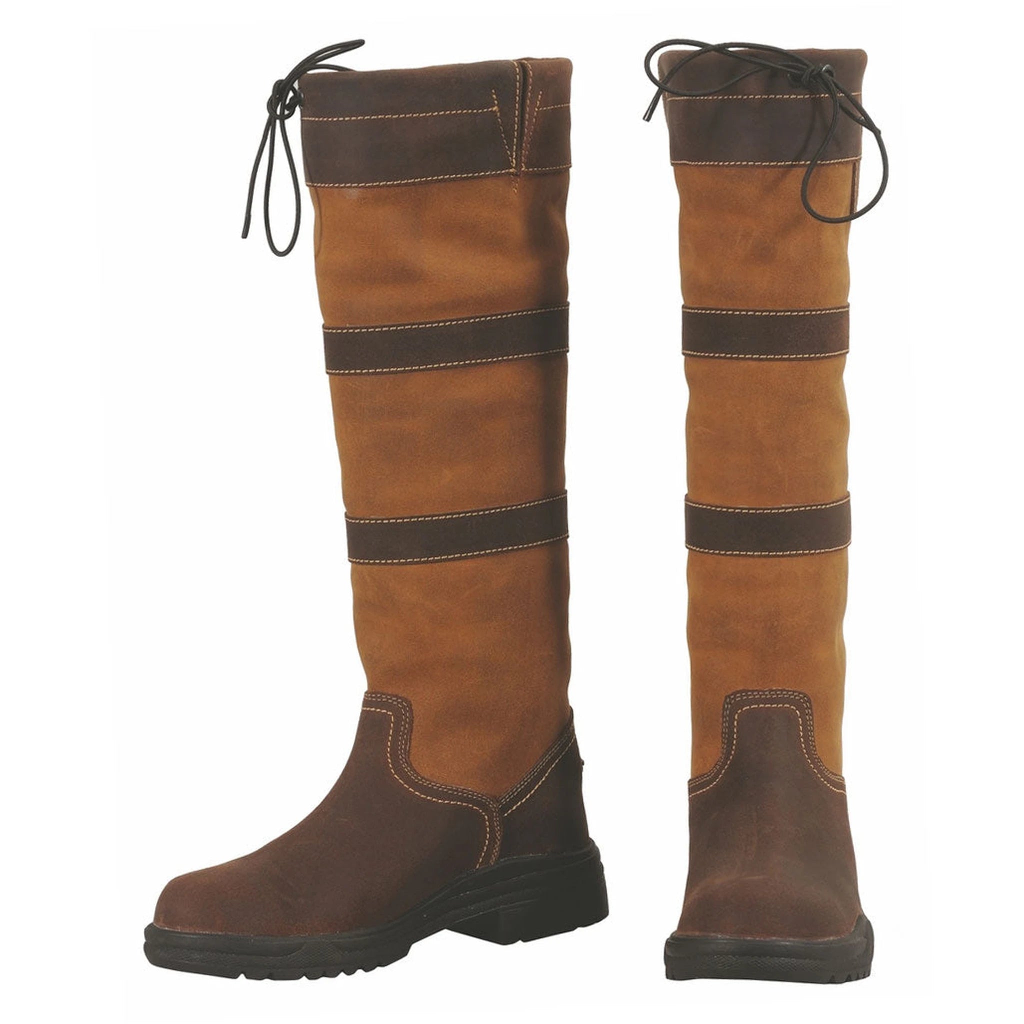 TuffRider Ladies Lexington Tall Country Boots - Chocolate/Fawn