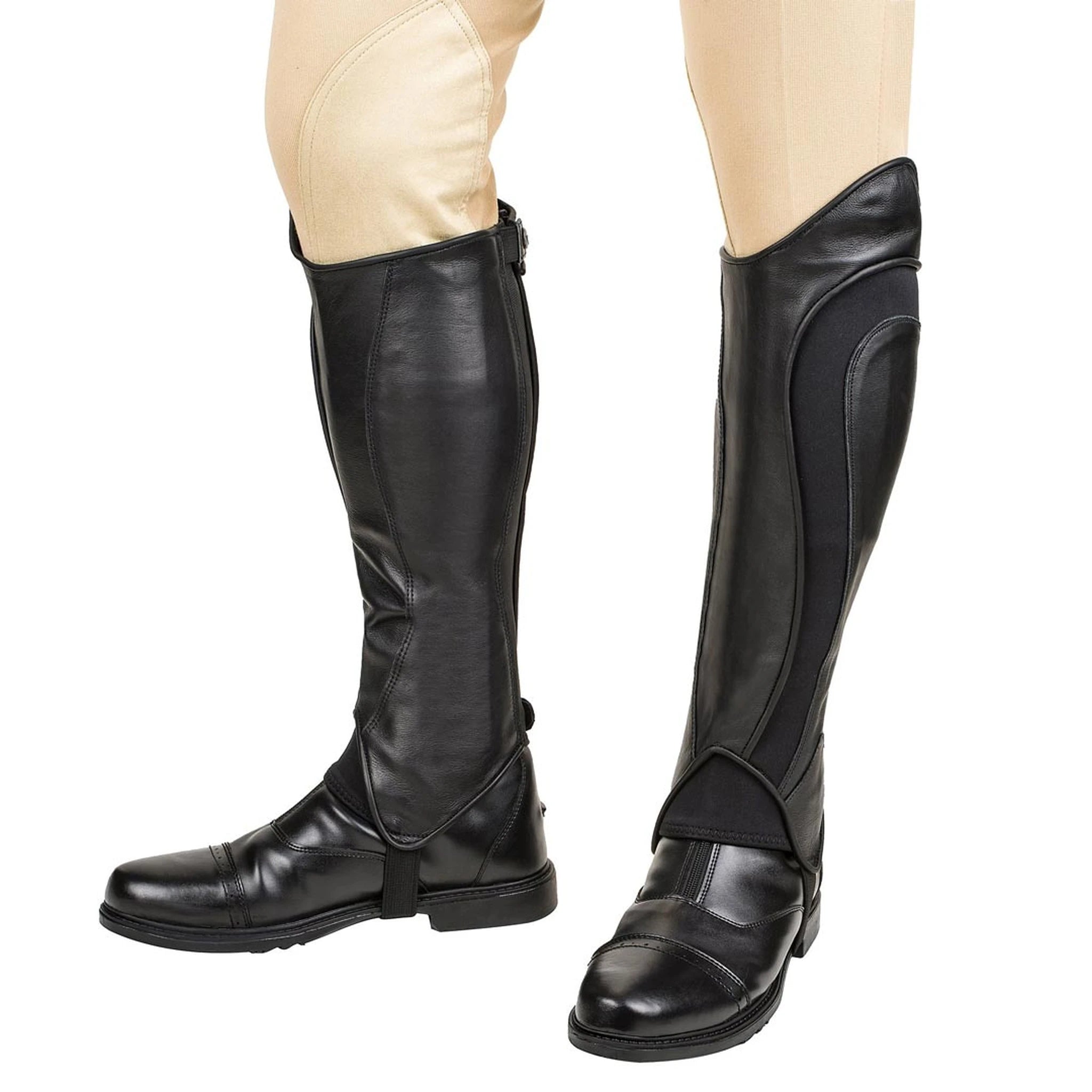 TuffRider Men's Derby Leather Half Chaps - Black