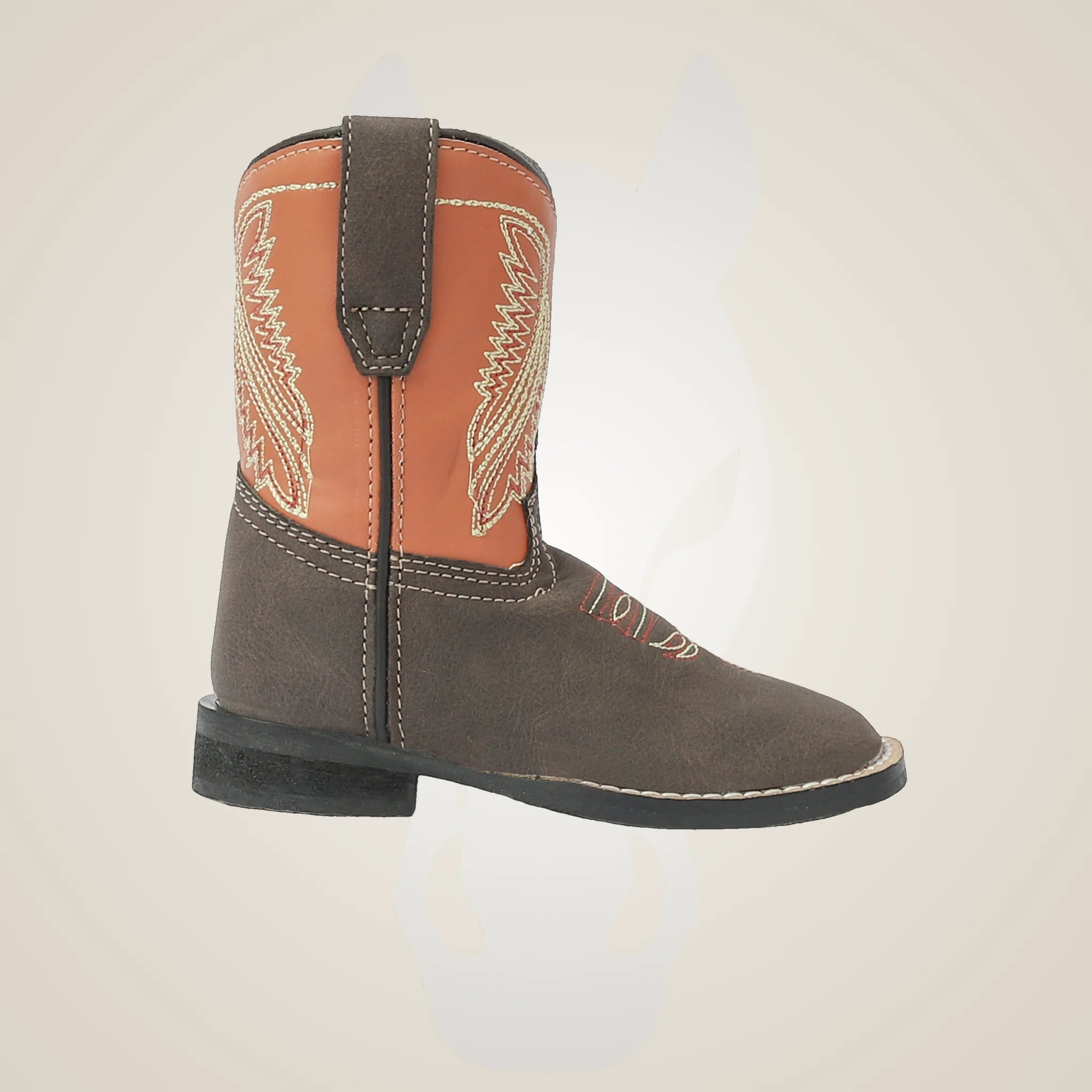 TuffRider Toddler Big Bend Rounded Toe Western Boot - Mocha w/ Rust