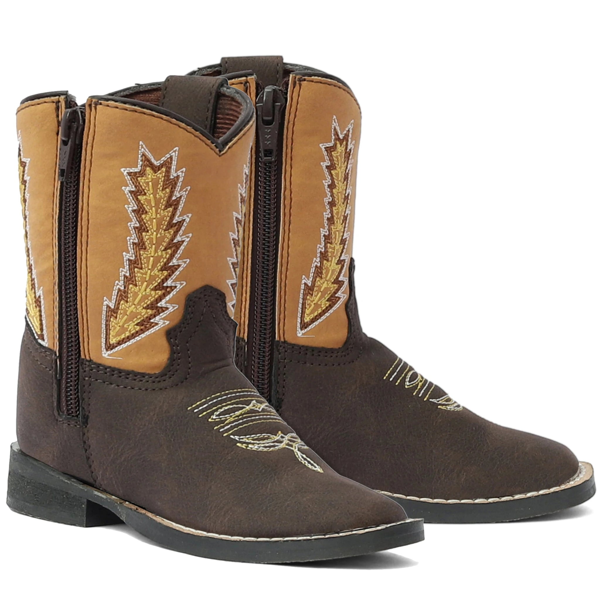 TuffRider Toddler Biscayne Square Toe Western Boot - Mocha
