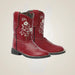TuffRider Toddler Fire Red Floral Western Boot - Red