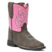 TuffRider Toddler Voyageurs Square Toe Western Boot - Mocha w/ Hot Pink